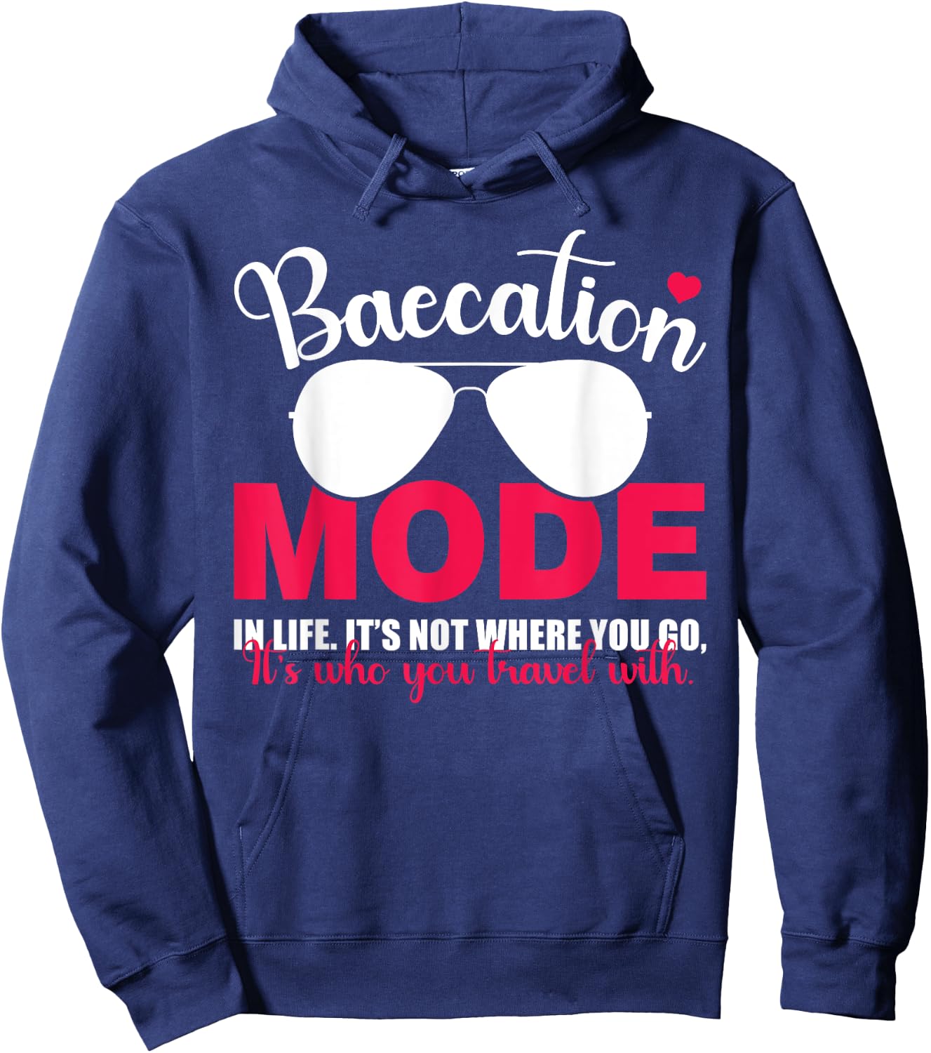 Baecation Mode Vacation Trip Travel Couples Matching Hoodie - Hoodie | Navy