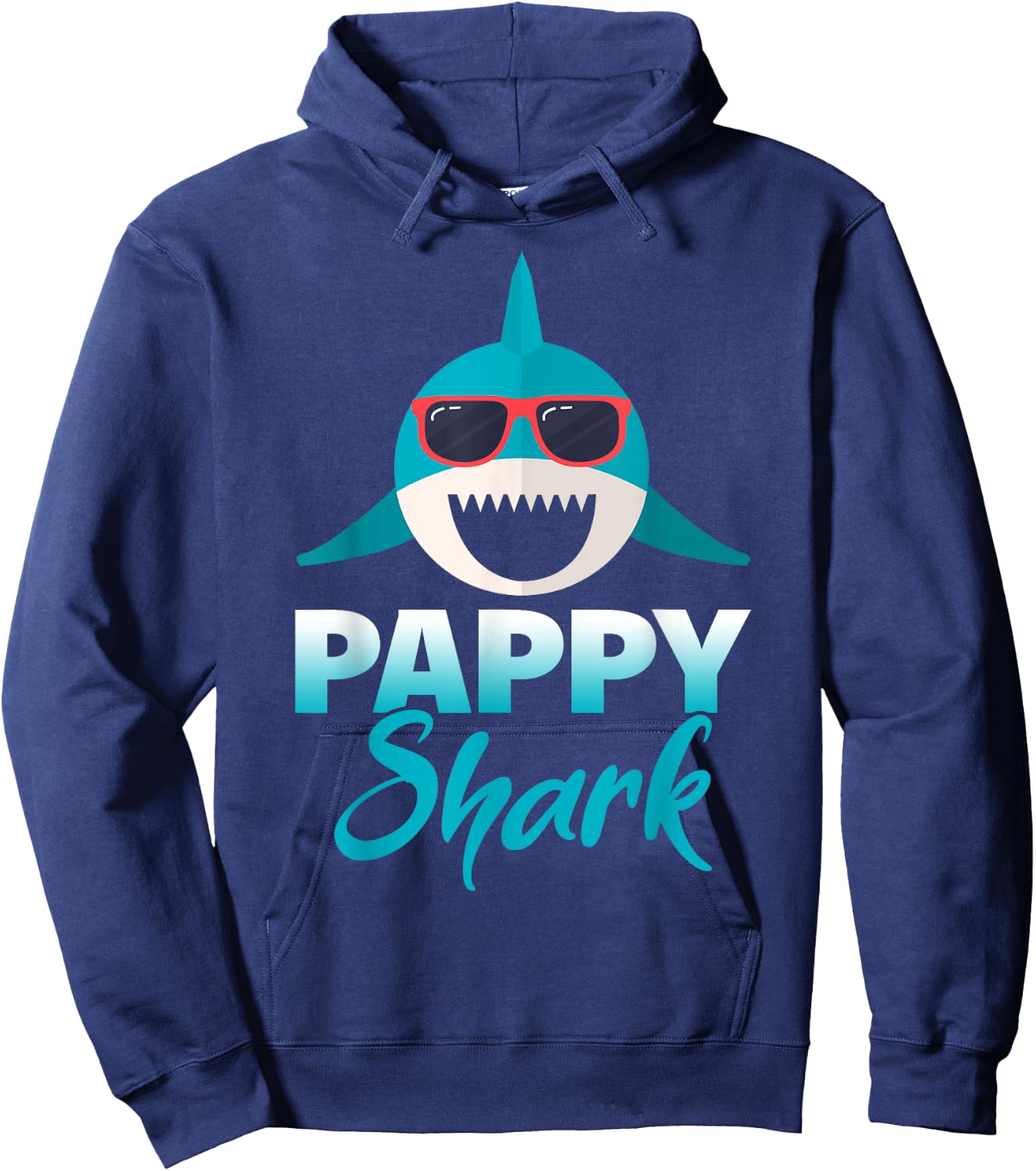 Pappy Shark Wearing Cool Sunglasses Grandpa Gift Hoodie - Hoodie | Navy