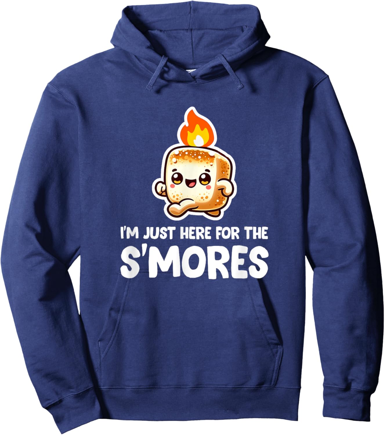 I'm Just Here For The Smores Camping Roasting 'Smores Hoodie - Hoodie | Navy