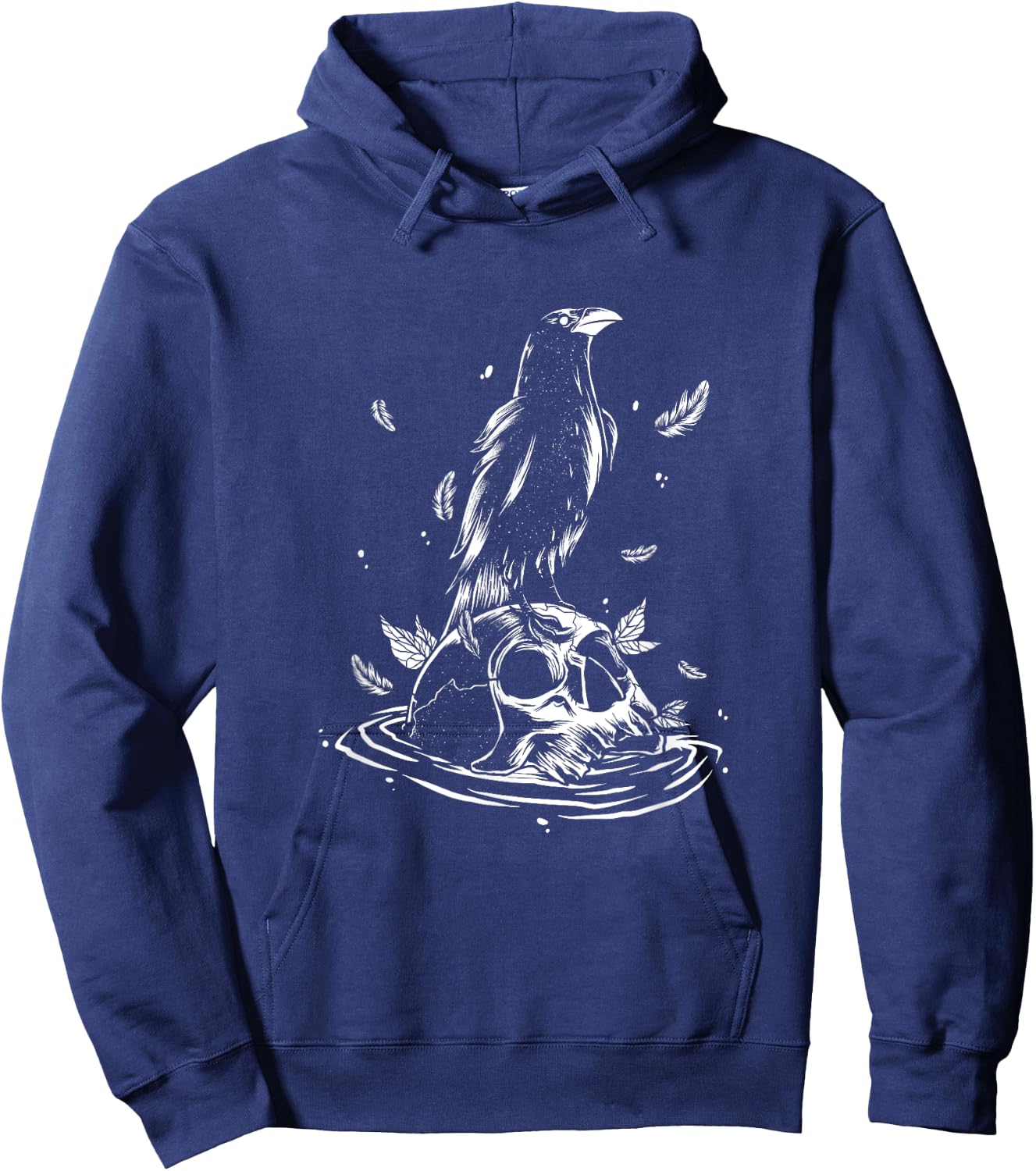 Pastel Goth Crow Raven Skull Head Emo Punk Gothic Bird Lover Hoodie - Hoodie | Navy