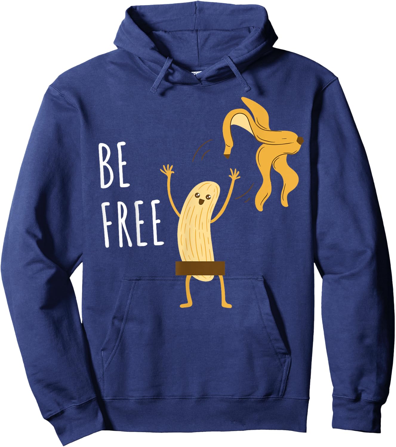 Nudist Humor Be Free Banana Nudity Naturist Hoodie - Hoodie | Navy