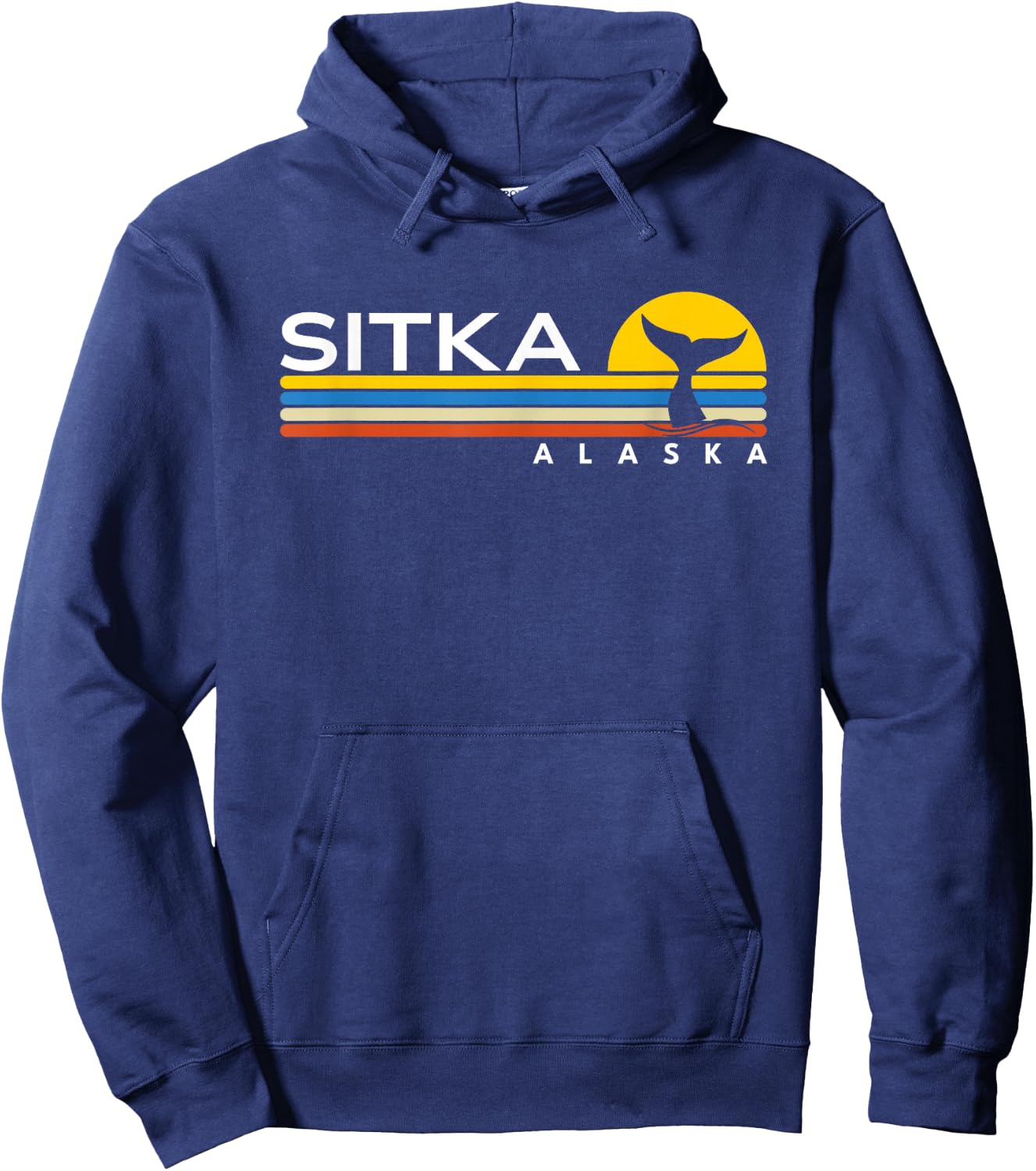 Sitka Alaska Whale intage Retro Souvenirs Hoodie - Hoodie | Navy