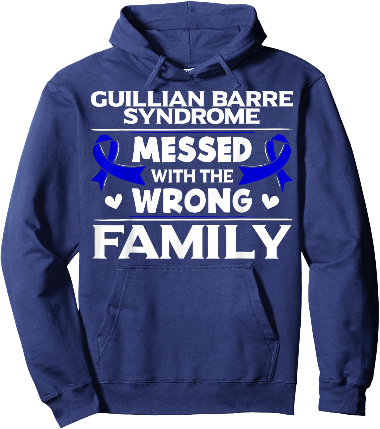 Dark Blue Ribbon - Guillian Barre Syndrome Survivor Hoodie - Hoodie | Navy