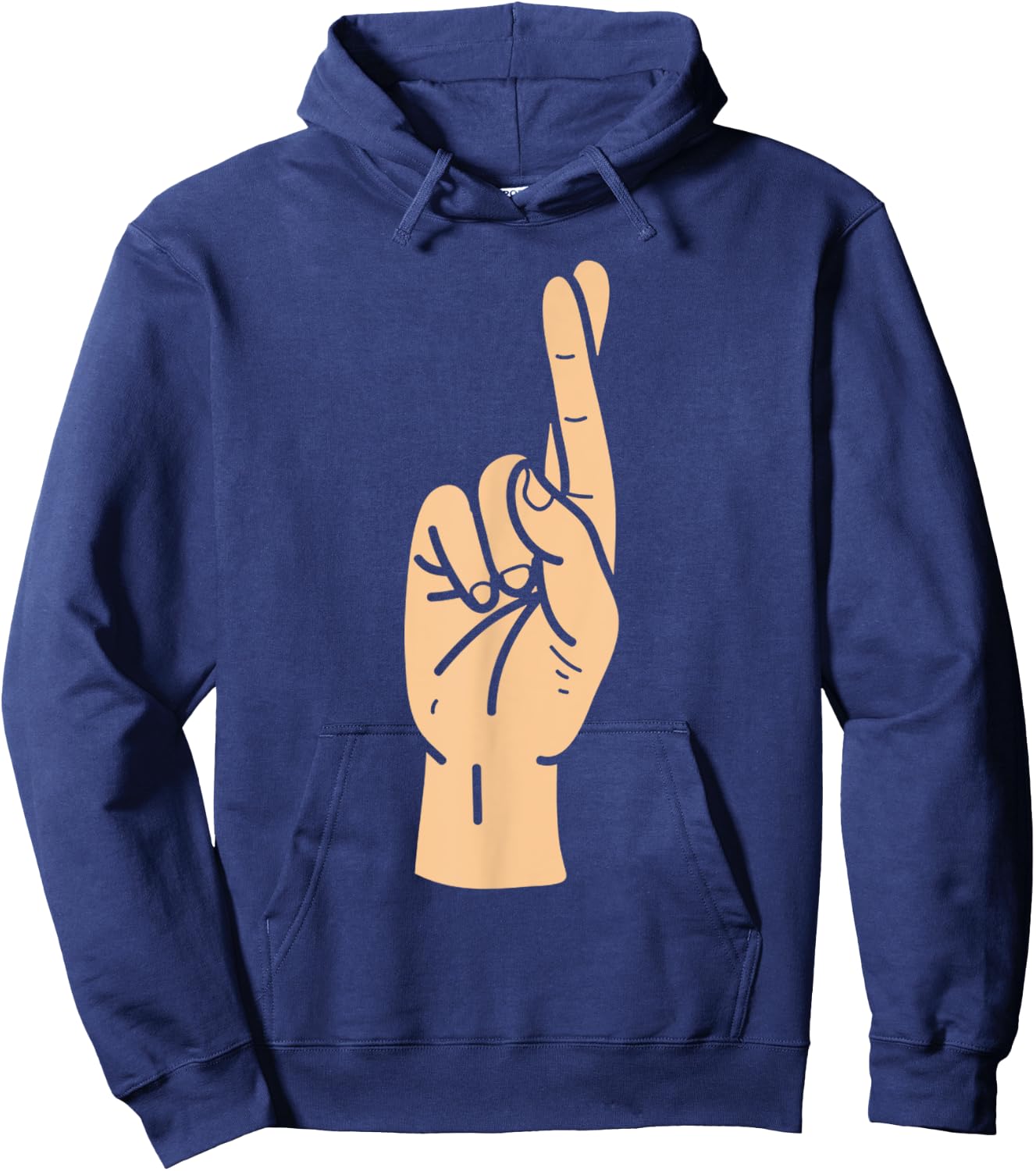 ASL letter initial R American sign language Hoodie - Hoodie | Navy