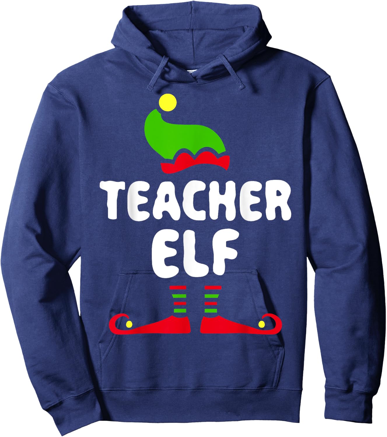Teacher Elf Matching Elf Teacher Christmas Shirt Hoodie - Hoodie | Navy