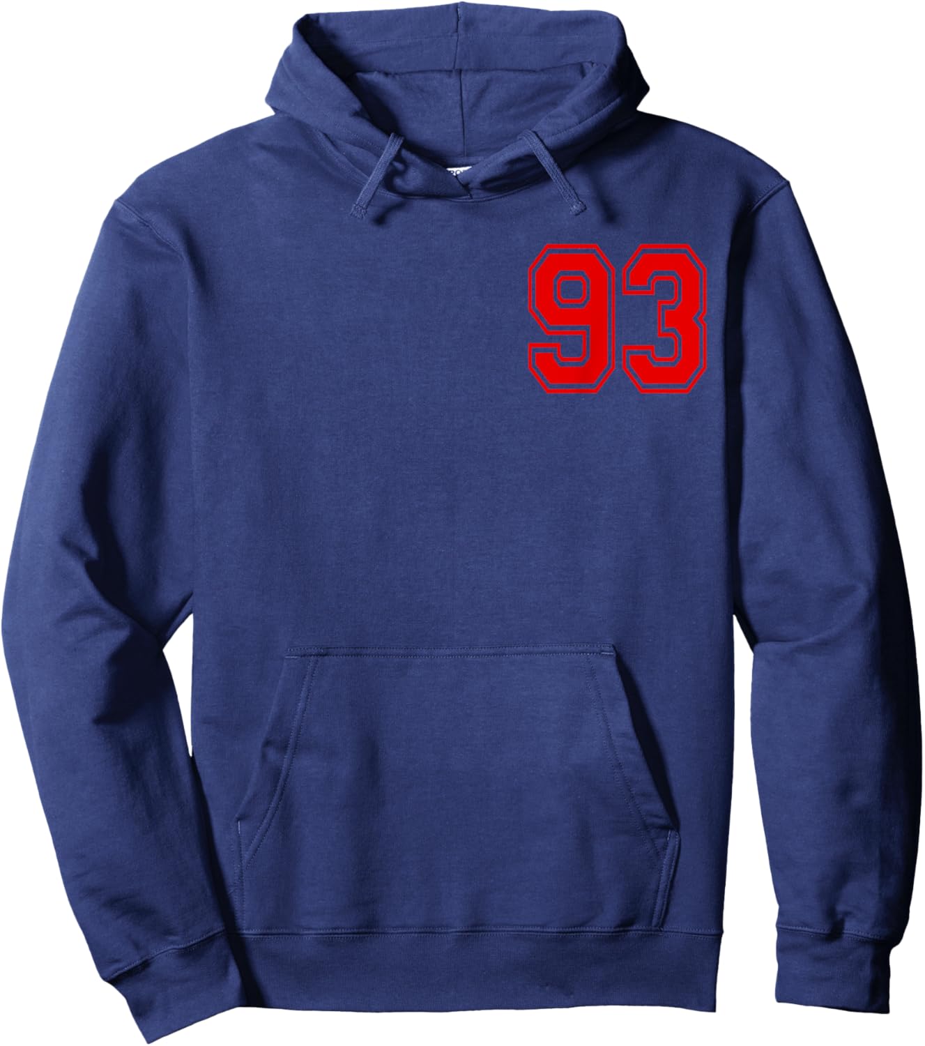 Numéro 93 Red Sports Team Style Hoodie - Hoodie | Navy