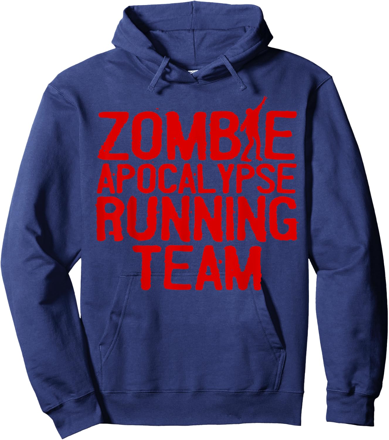 Zombie Running Design Women Funny Marathon Halloween Hoodie - Hoodie | Navy