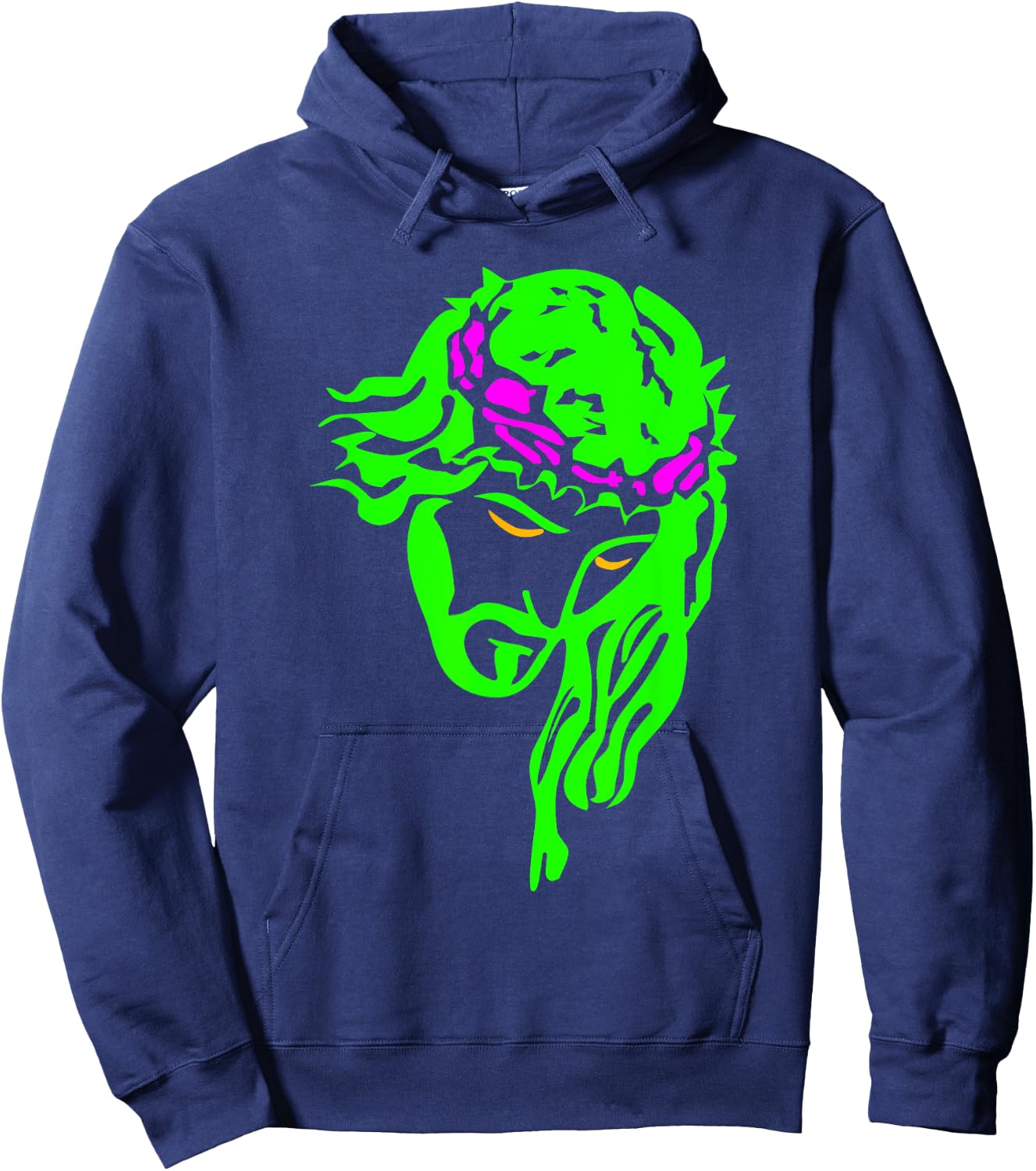 Neon Jesus || Cool Christian Hoodie - Hoodie | Navy