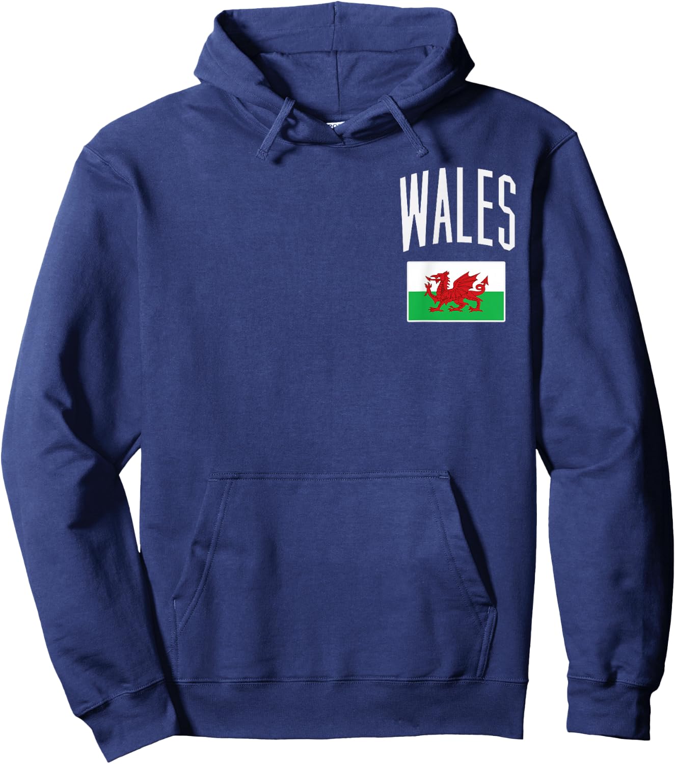 Wales Flag Welsh Pocket Football Soccer Fan Men Women Kids Hoodie - Hoodie | Navy