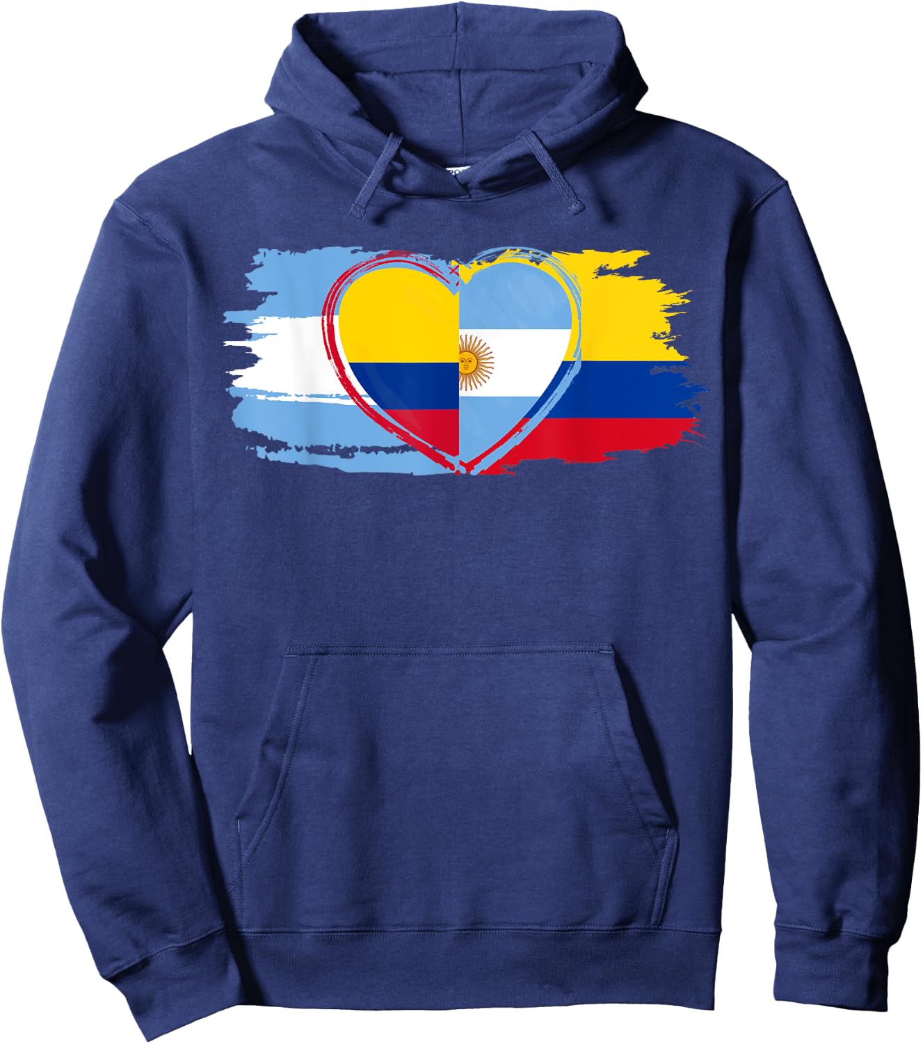Half Argentinian Half Colombian Flag for football lovers Hoodie - Hoodie | Navy