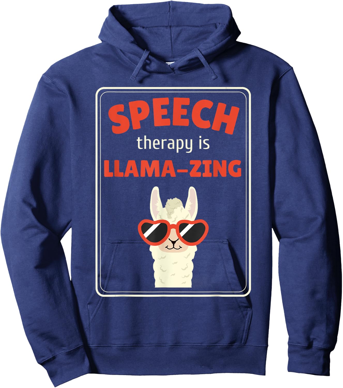 Therapy Pathologist Speech Therapy Therapist SLP Llama Hoodie - Hoodie | Navy
