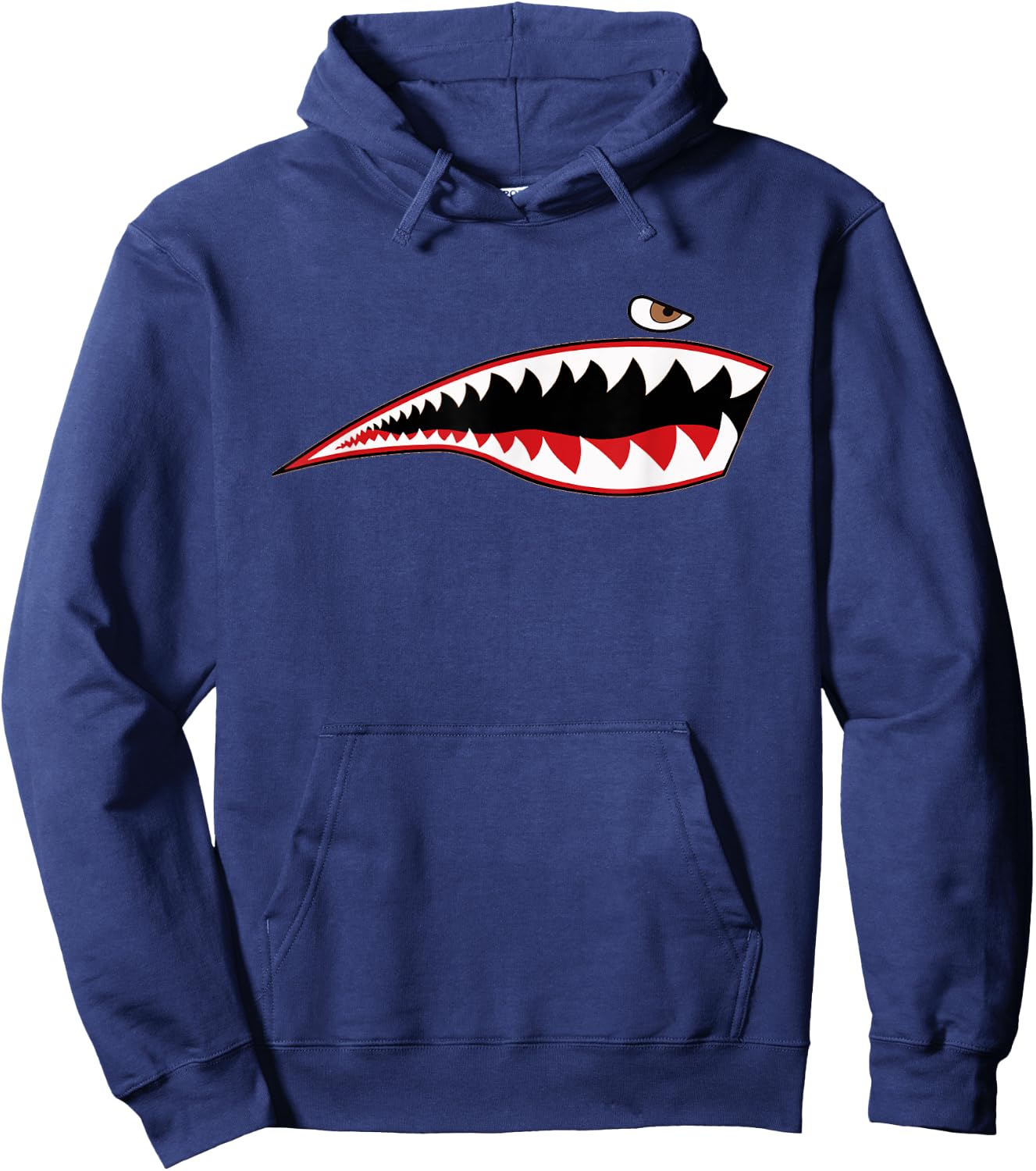 Shark Teeth P-40 Warhawk Nose Art WWII WW2 Airplane Vintage Hoodie - Hoodie | Navy