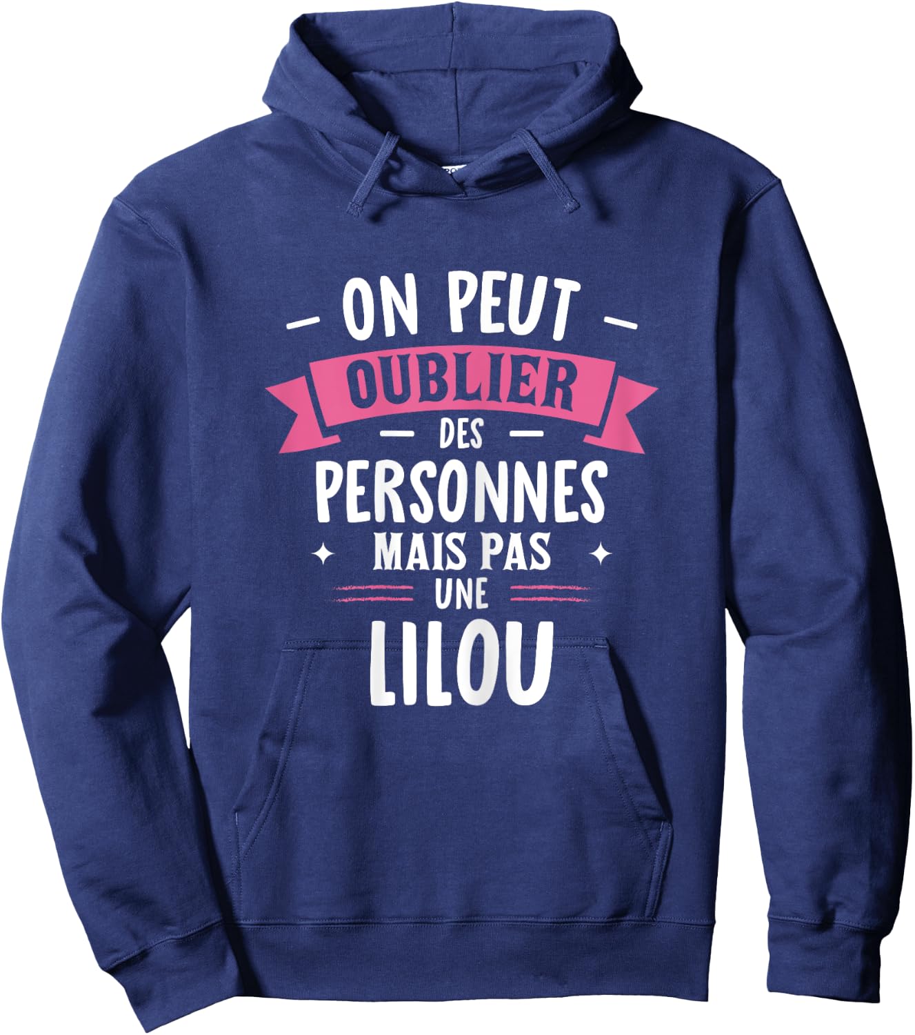 Woman Humour Girlfriend Personalized Gift BFF Name Lilou , Black, Female X-Small Hoodie - Hoodie | Navy