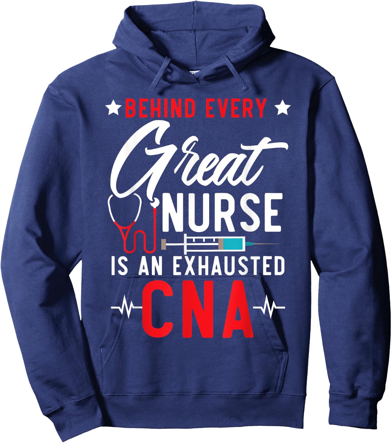 Certified Nursing Assistant CNA SteMi Apparel Black -Adults Modern Nurse Small Hoodie - Hoodie | Navy