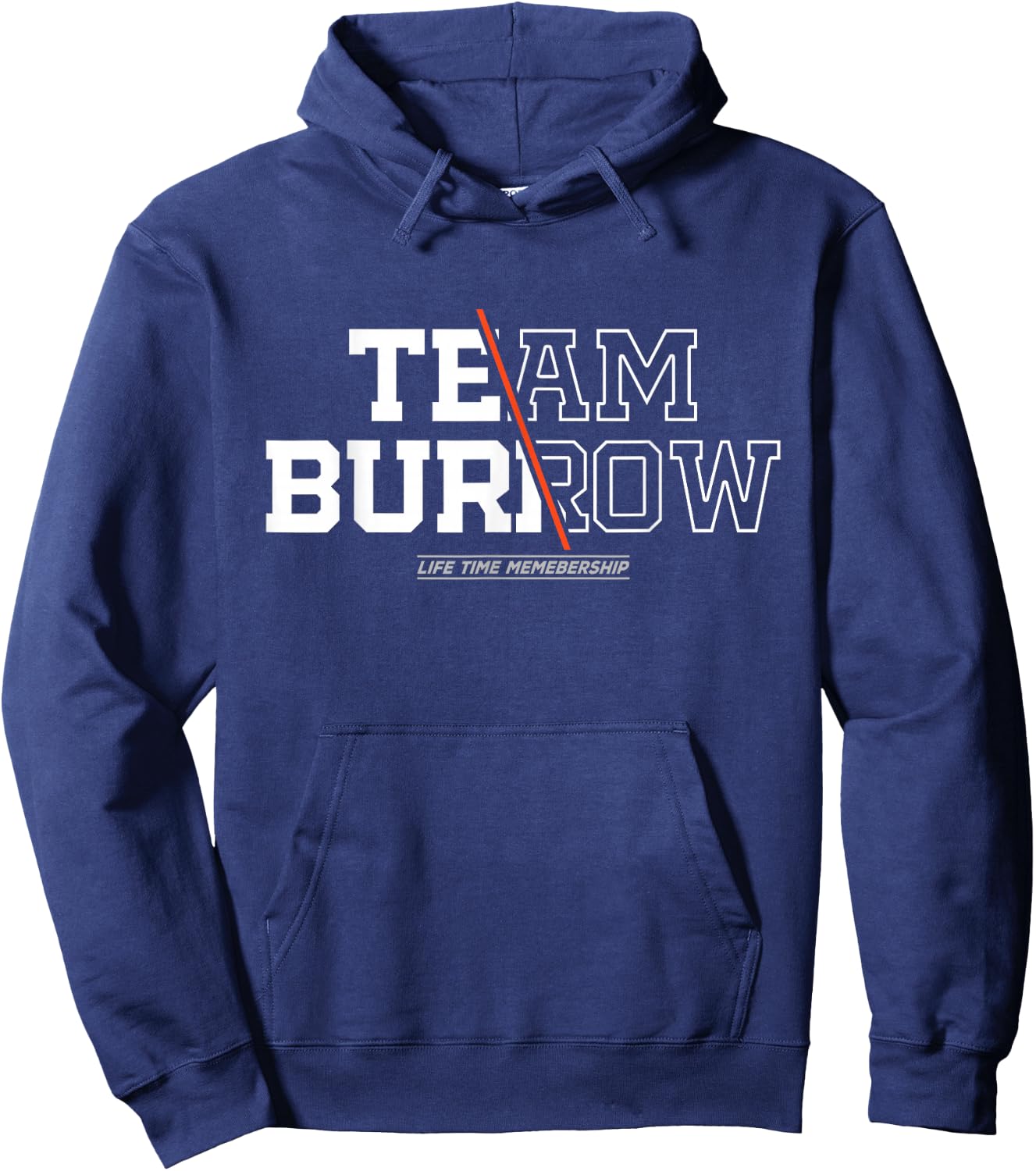 Team Burrow - Proud Surname, Last Name - Team Burrow , black Hoodie - Hoodie | Navy