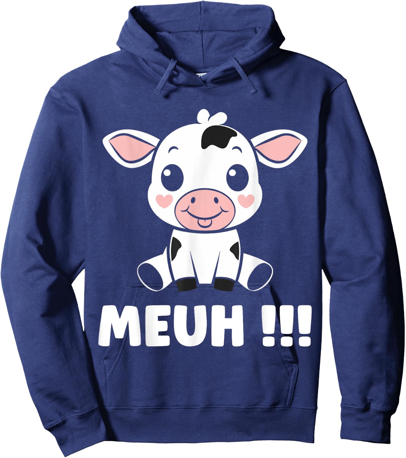 Little Cows Cute Humor Animal Muh Cow , Black, S Hoodie - Hoodie | Navy