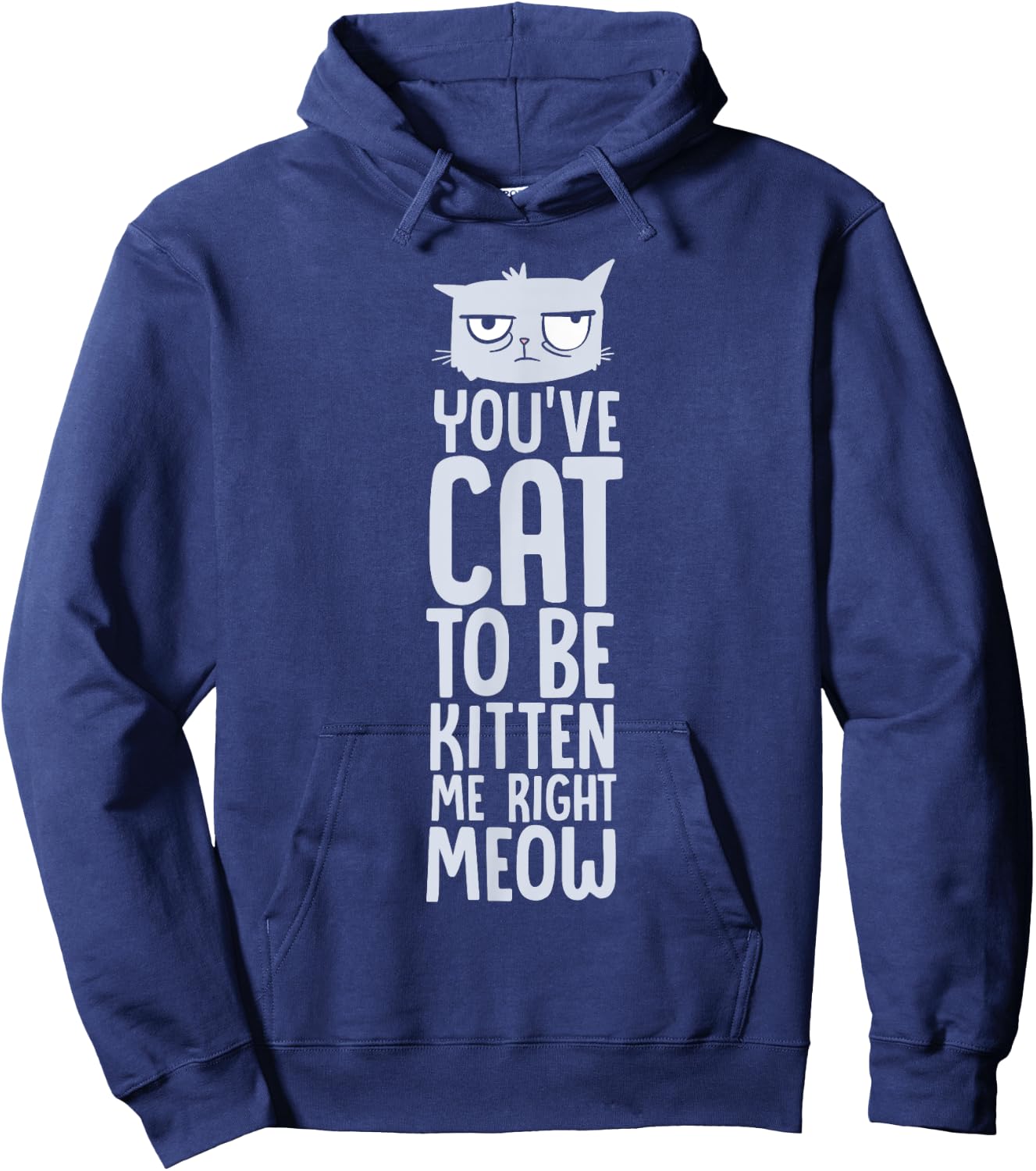 You've Got To Be Kitten Me, Right Meow Funny Cat Pun Women Girls Kids Hoodie - Hoodie | Navy