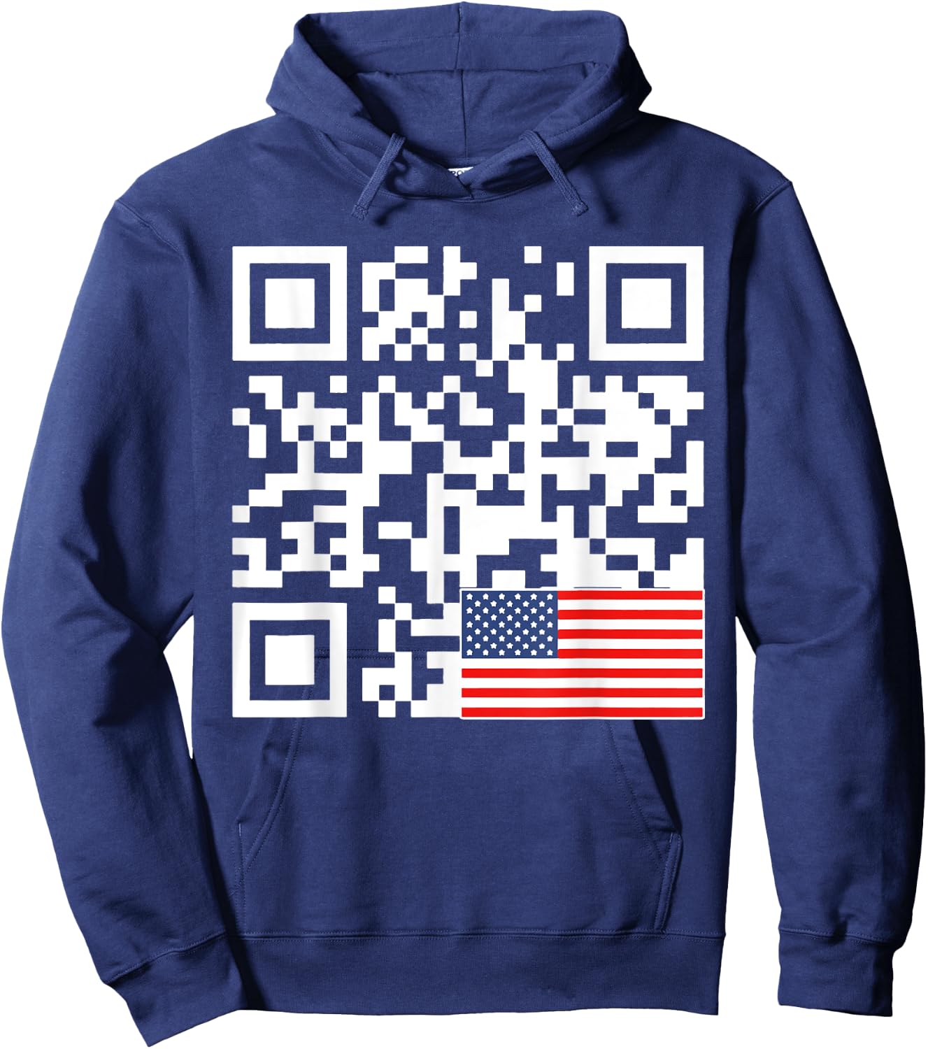 Trump Dance Troll QR Funny President Trump Dance Code Back Hoodie - Hoodie | Navy