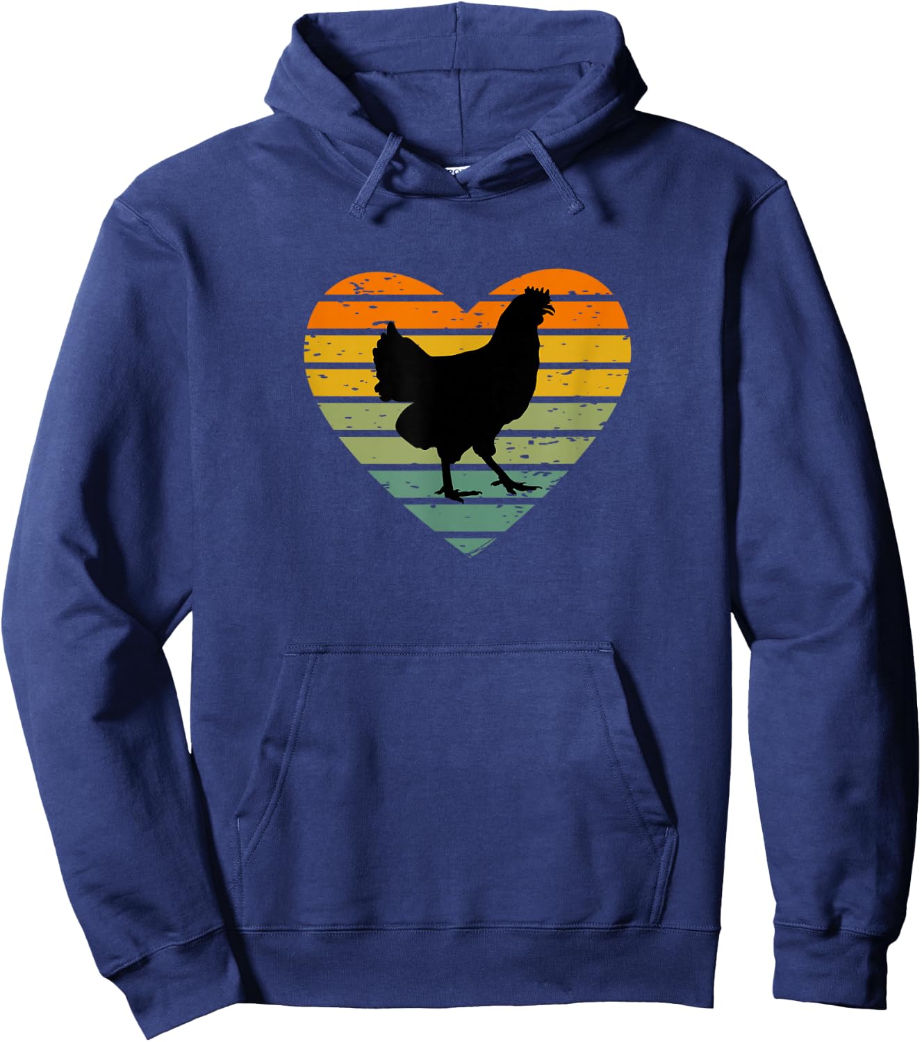 Ich Liebe Hühner Retro Herz Hühnerfan Bauernhof Henne Huhn Hoodie - Hoodie | Navy