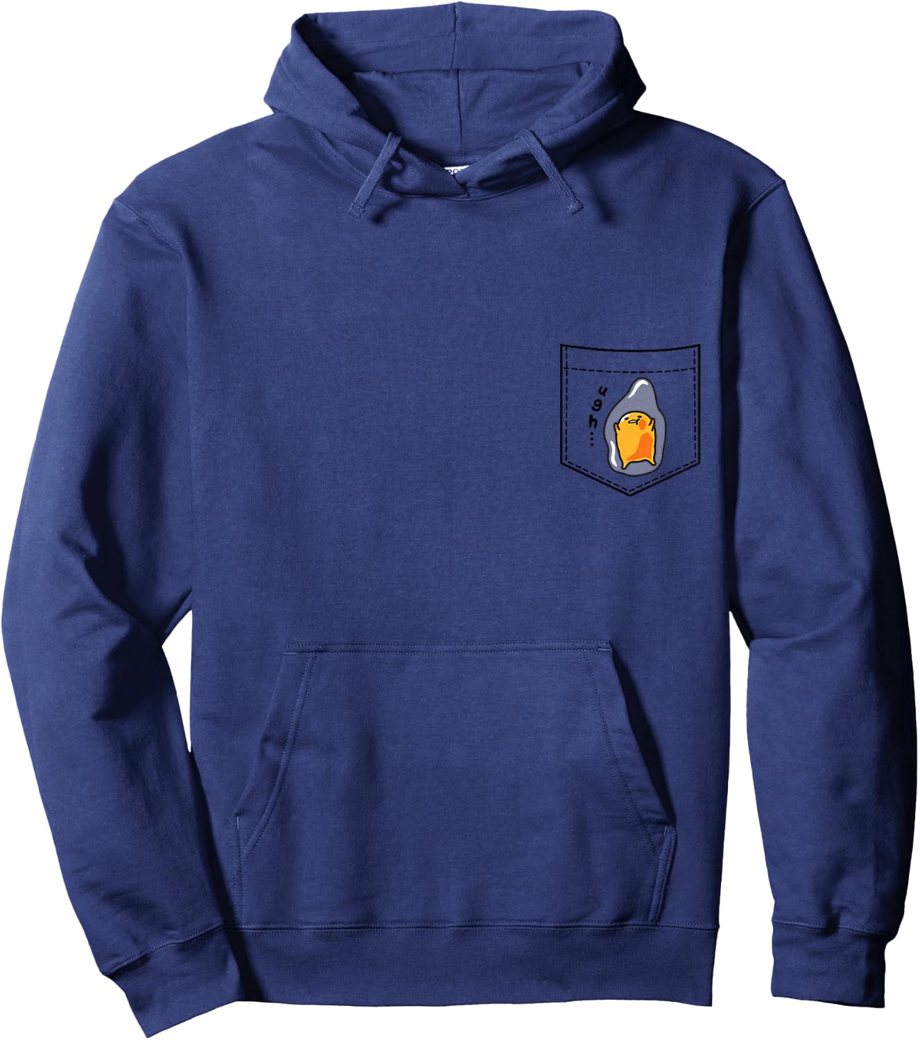 Gudetama Faux Pocket Hoodie - Hoodie | Navy