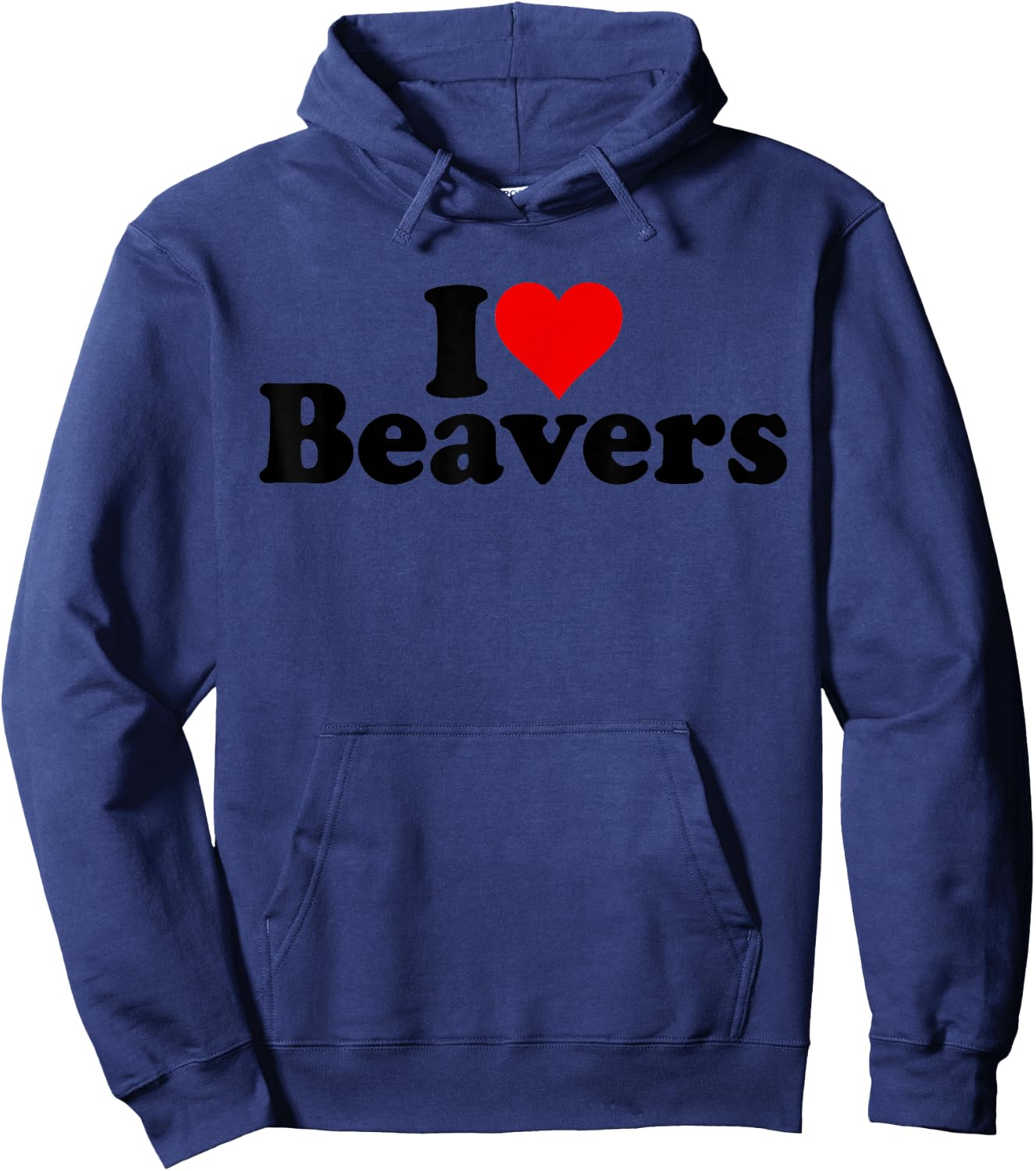 I Love Heart Flannelette Hoodie - Hoodie | Navy