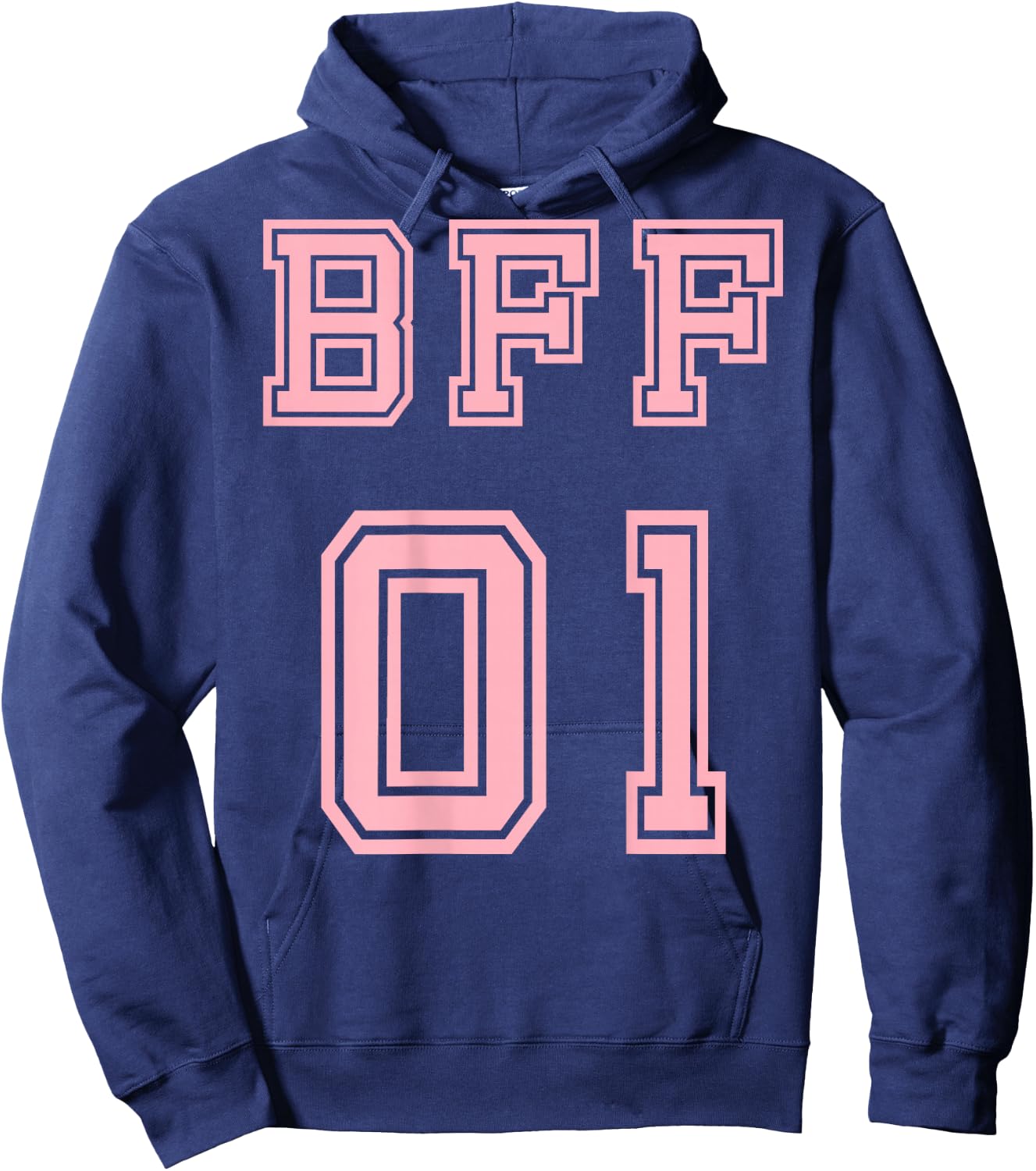 BFF 01 BFF For 2 Best Friends Matching Best Friends , Black, S Hoodie - Hoodie | Navy
