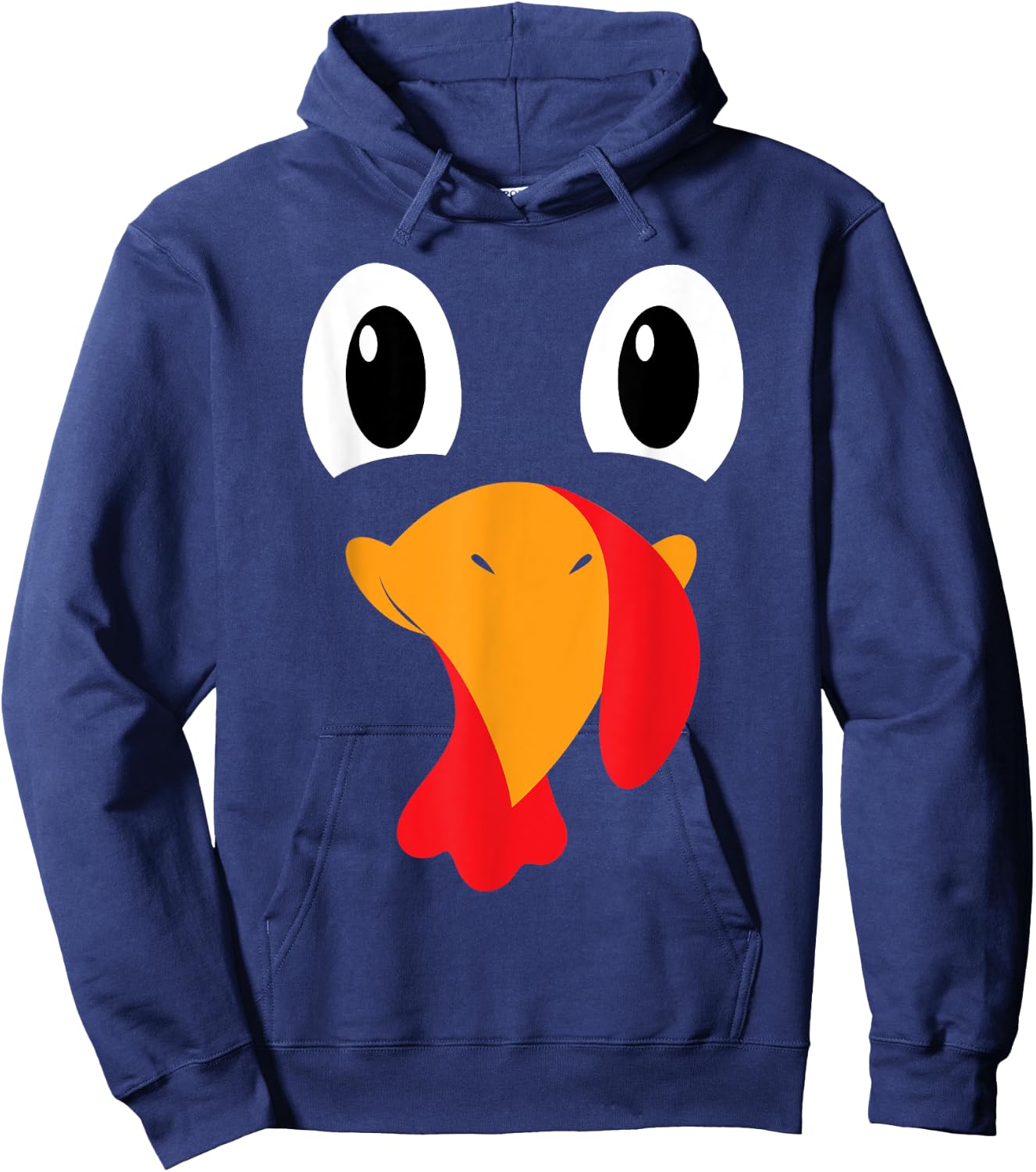Turkey Face Kids Adult Funny Halloween Thanksgiving Hoodie - Hoodie | Navy