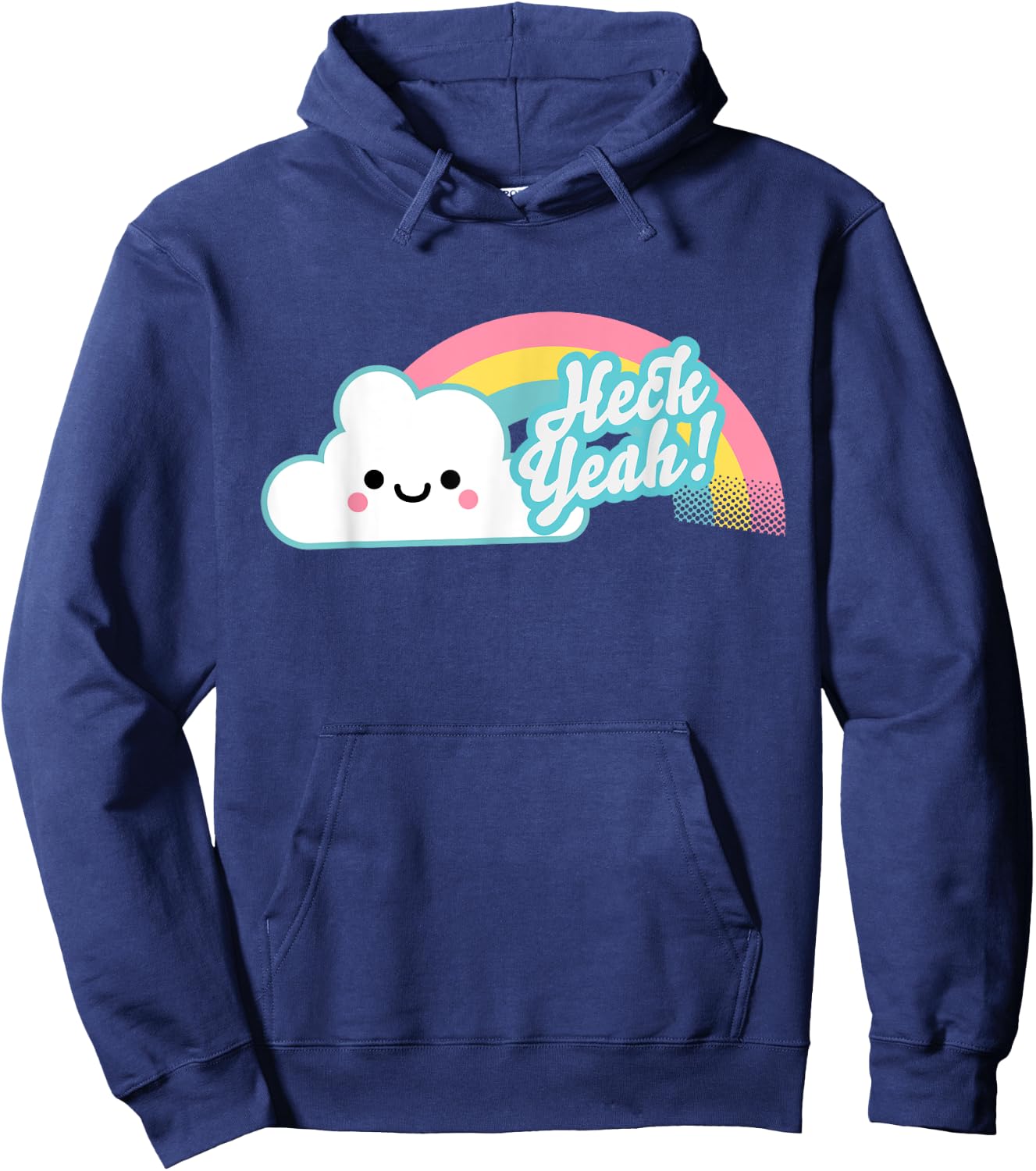 Heck Yeah! Cute Kawaii Rainbow Hoodie - Hoodie | Navy