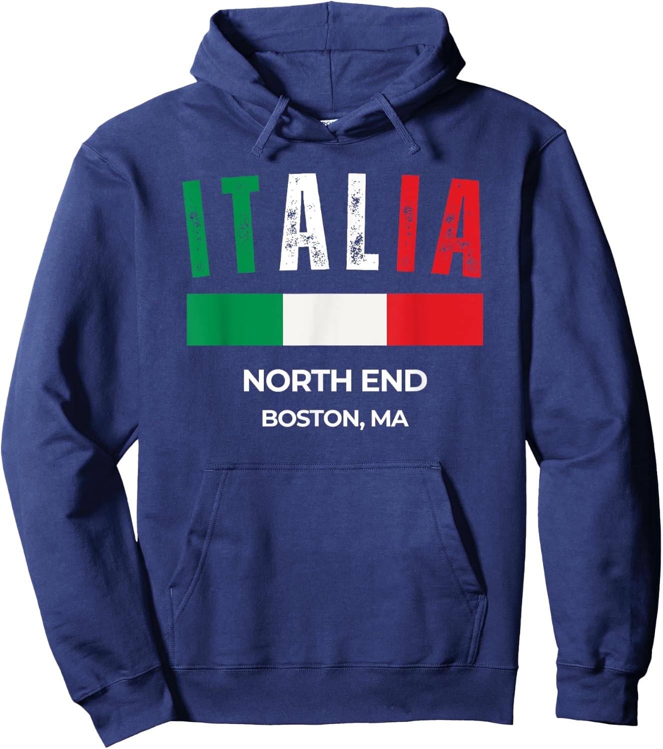 Italy Flag North End Boston MA Hoodie - Hoodie | Navy