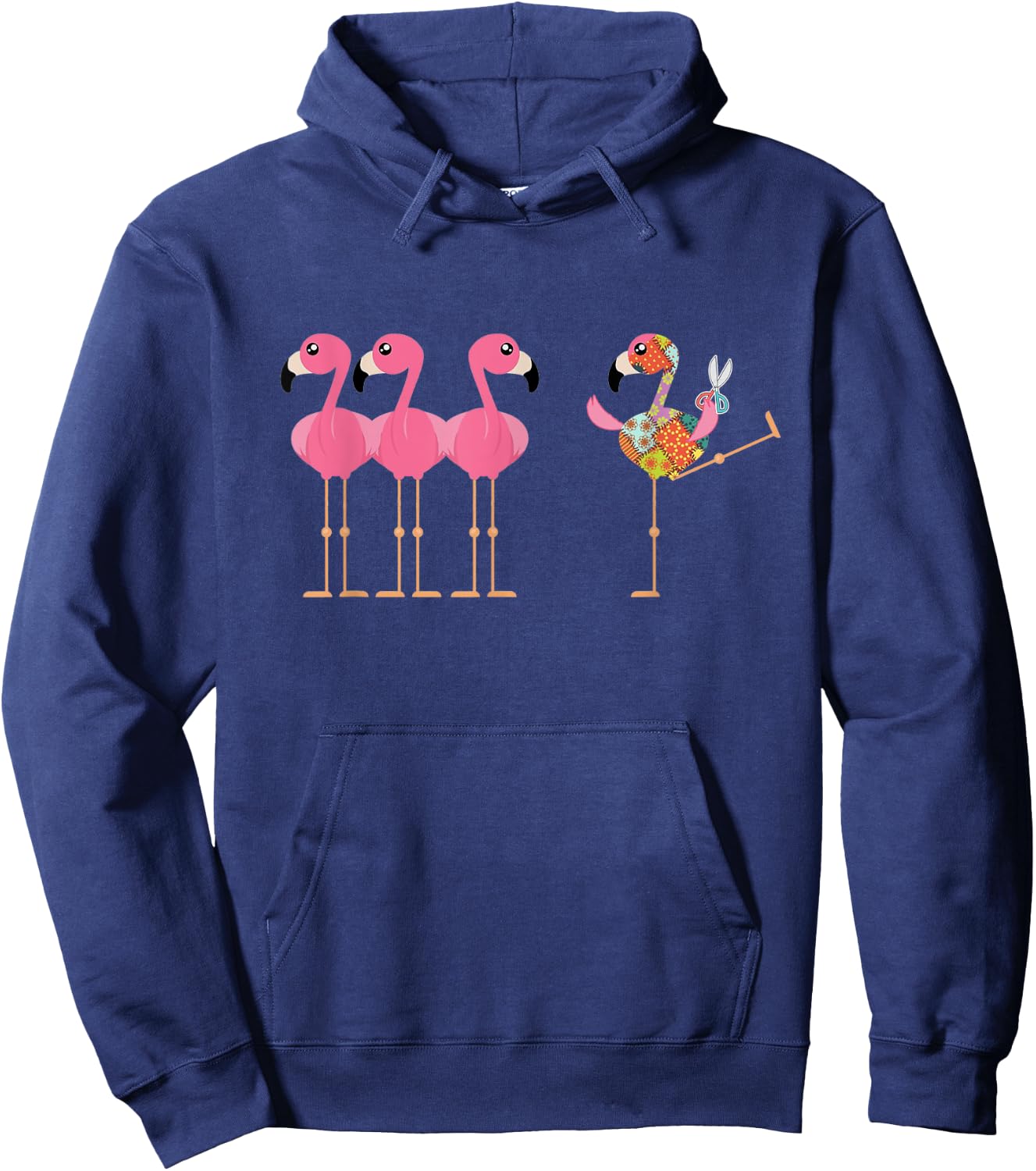 Quilting Flamingo Loves Sewing Machine Hoodie - Hoodie | Navy
