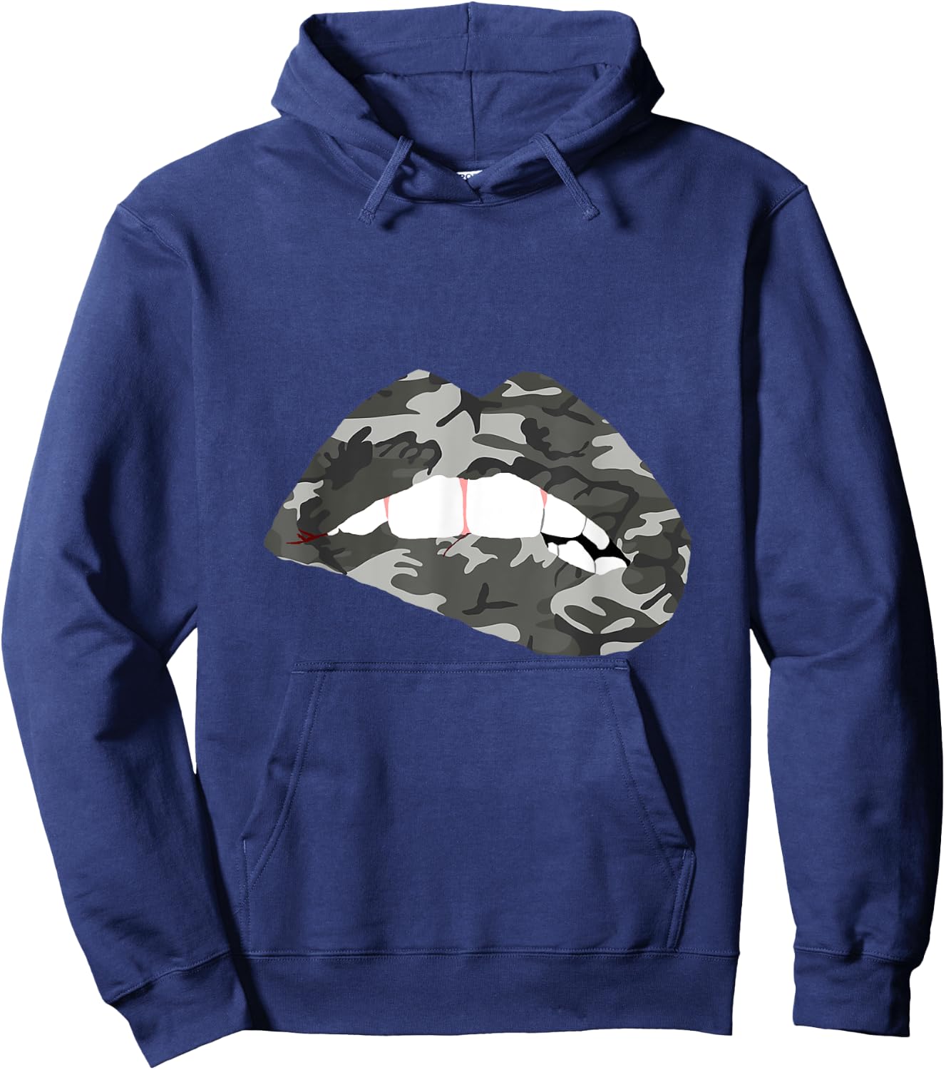 Camo Lips Mouth Camouflage Military Soldier Kissing Hoodie - Hoodie | Navy