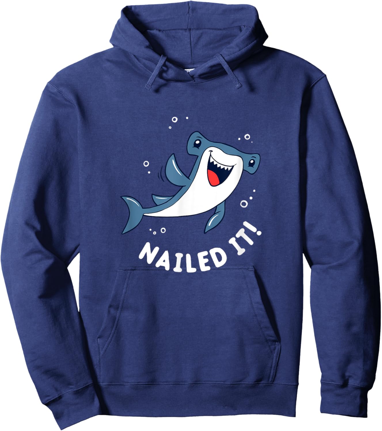 Hammerhead Shark Nailed It | Funny Shark Pun Hoodie - Hoodie | Navy