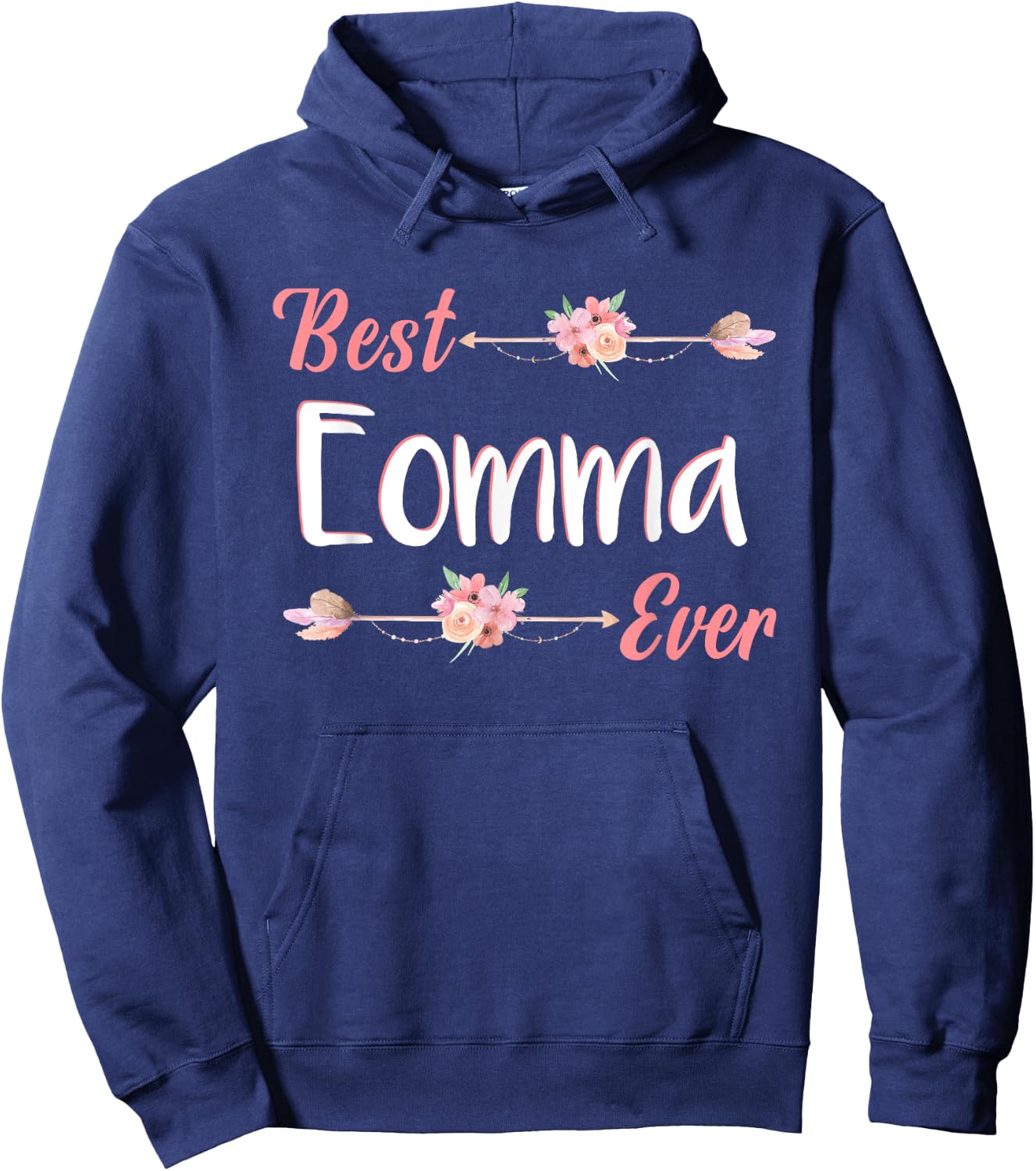 Best Eomma Ever Korean Mom Floral Mother's Day Hoodie - Hoodie | Navy