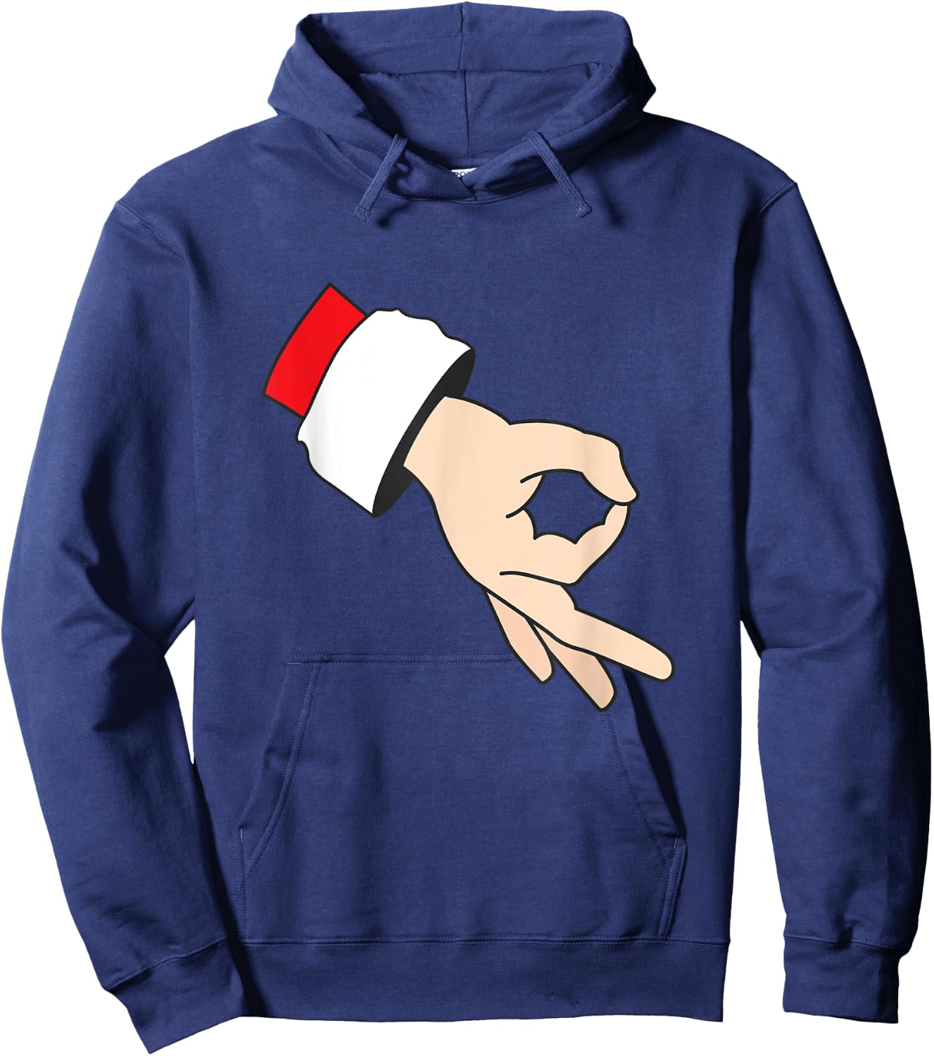Circle Game Gotcha Inappropriate Christmas Santa Ok Hand Hoodie - Hoodie | Navy