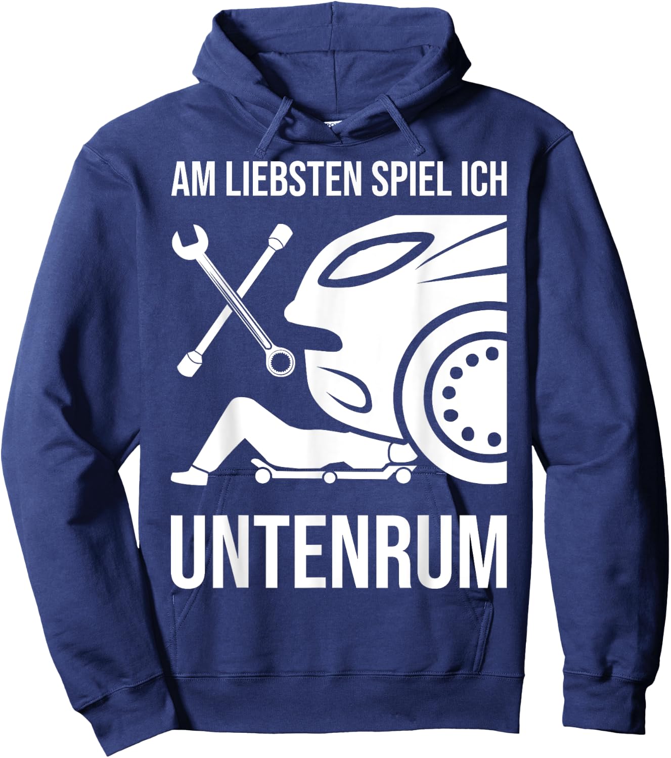 Car Mechanic Mechatronics with German Text "Schrauber", black Hoodie - Hoodie | Navy