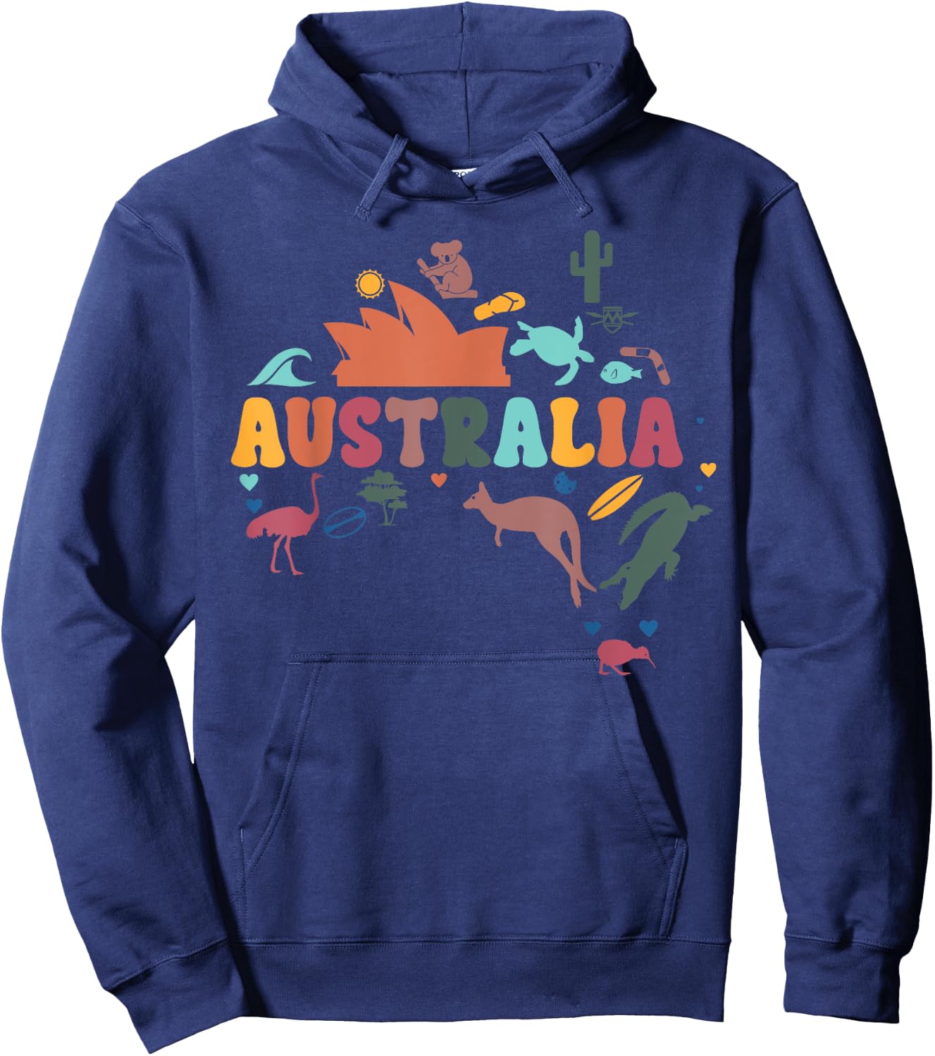 Australian Kangaroo Map Australia Day Souvenir Hoodie - Hoodie | Navy