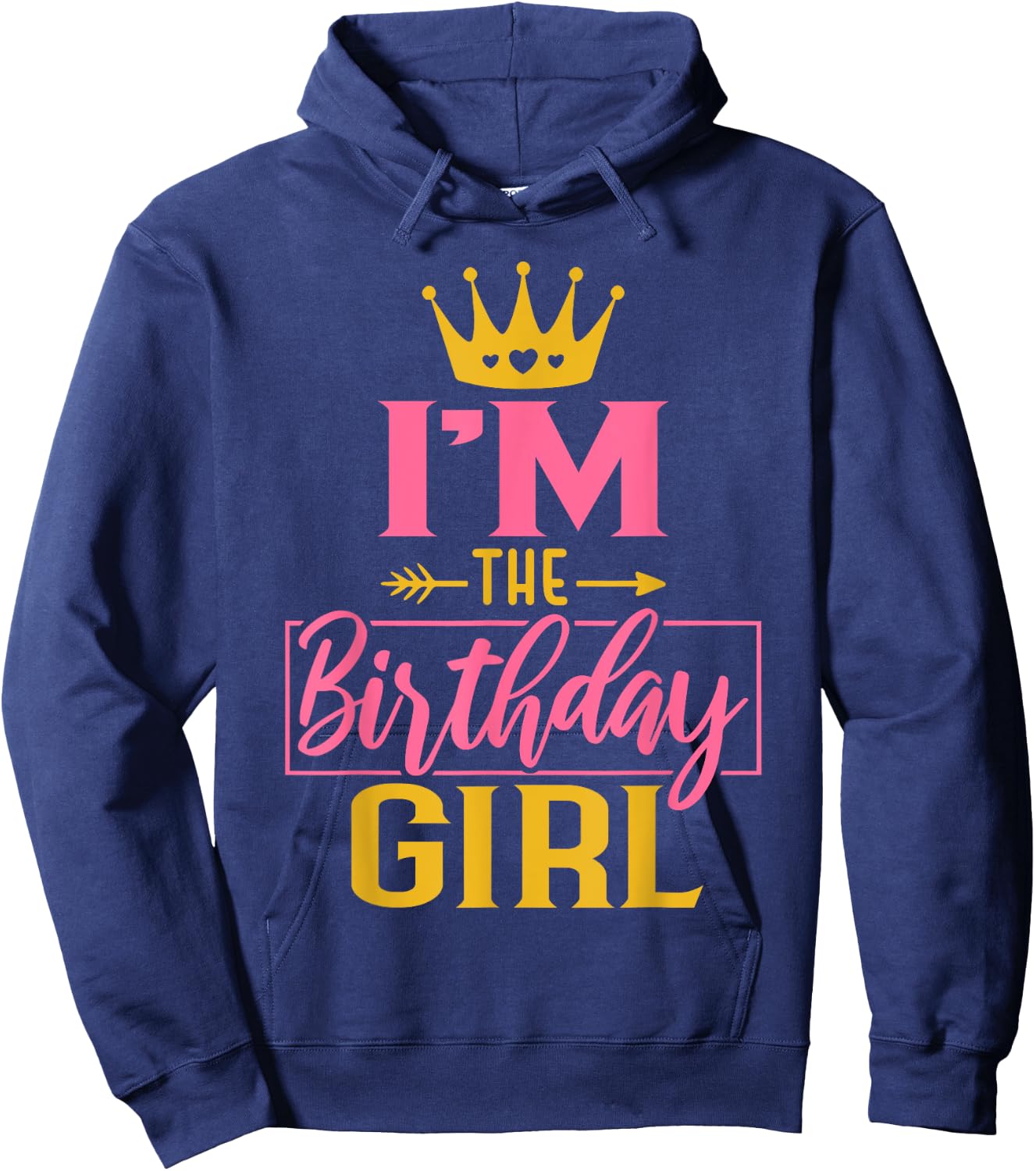 I'm the Birthday Girl Cute Pink Matching Family Party Hoodie - Hoodie | Navy