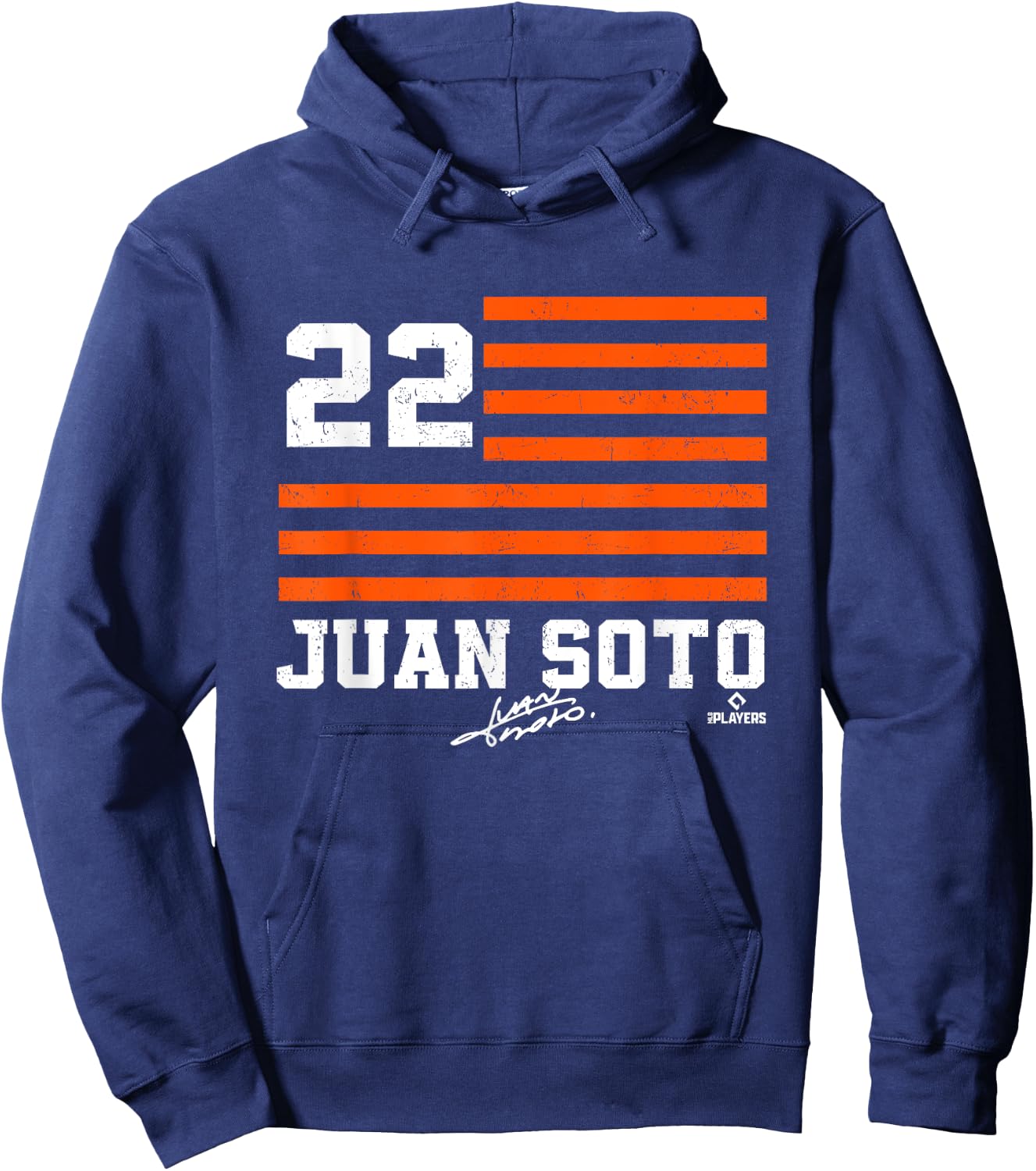 Juan Soto Flag Name New York Baseball MLBPA Hoodie - Hoodie | Navy