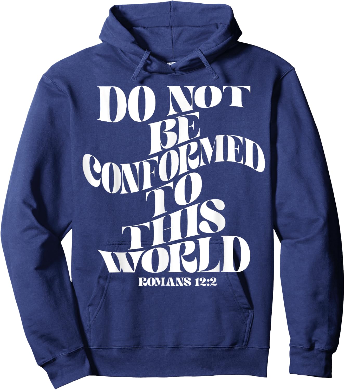 Retro Groovy Faith Romans 12 2 Do not be conformed to this w Hoodie - Hoodie | Navy