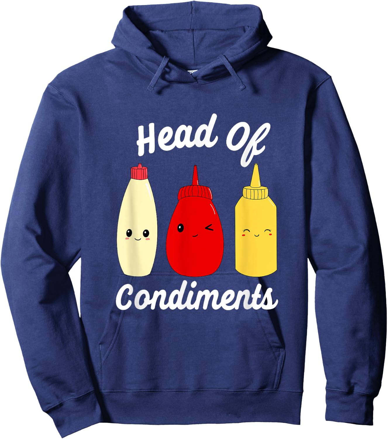 Head Of Condiments Ketchup Mayo Mustard Sauces Hoodie - Hoodie | Navy