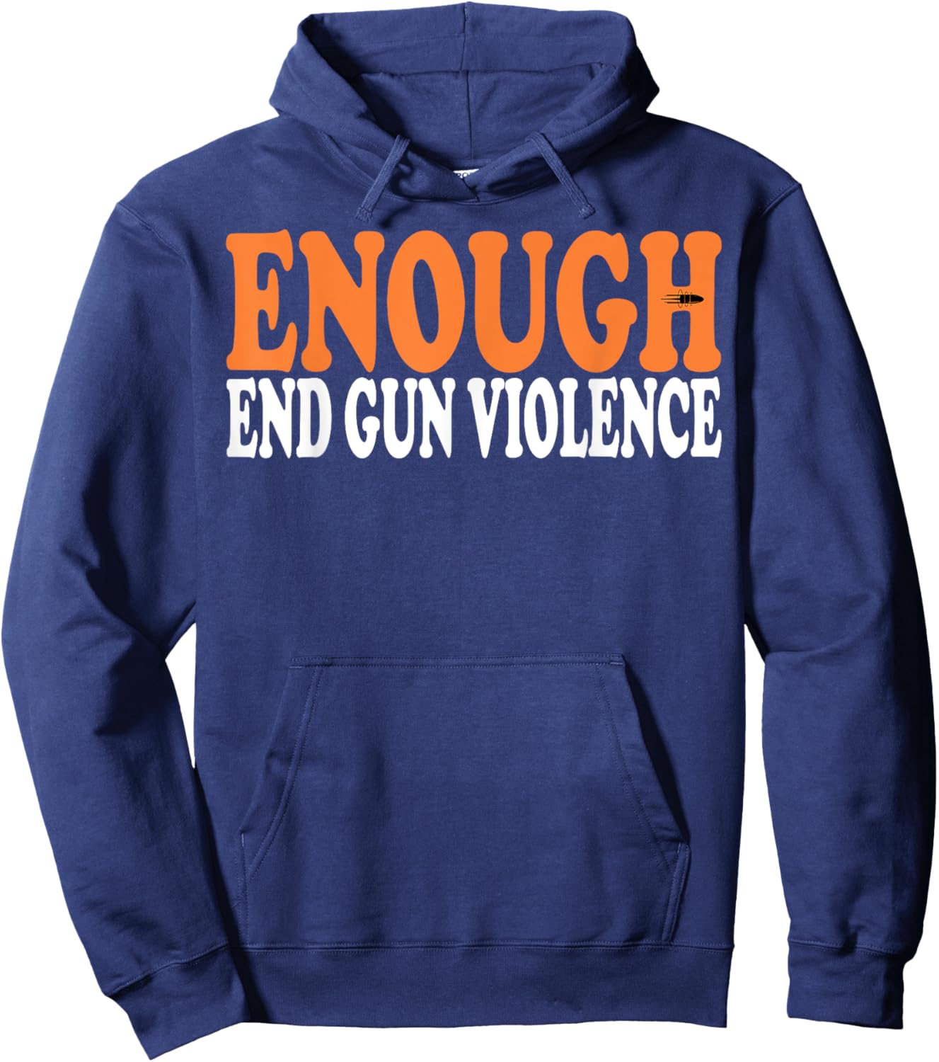 Enough End Gun Violence Awareness Day Wear Orange Groovy Hoodie - Hoodie | Navy