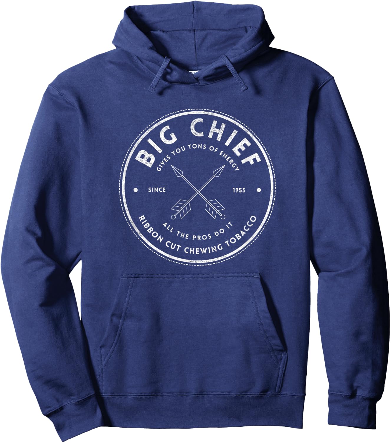 Big Chief Ribbon Cut Chewing Tobacco - vintage logo Hoodie - Hoodie | Navy