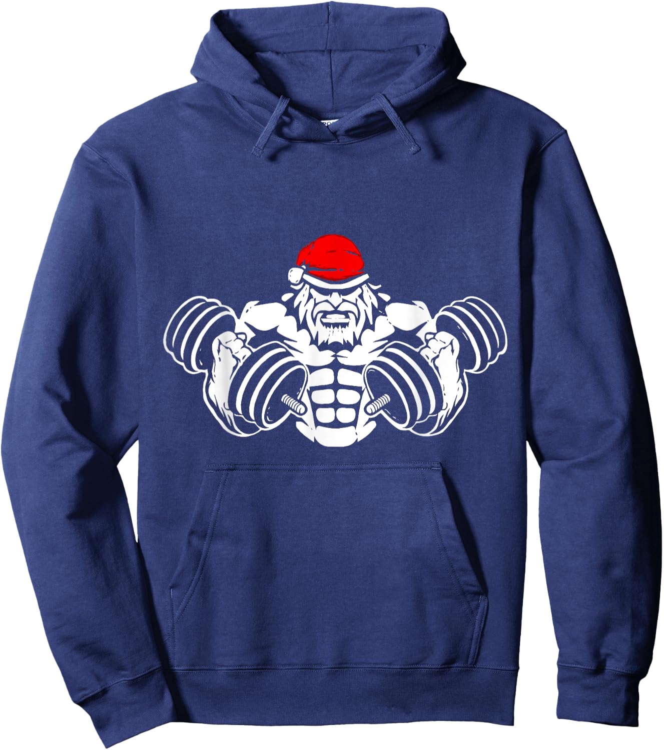 Funny Christmas Santa - Workout Gym Rat Xmas Humor Hoodie - Hoodie | Navy