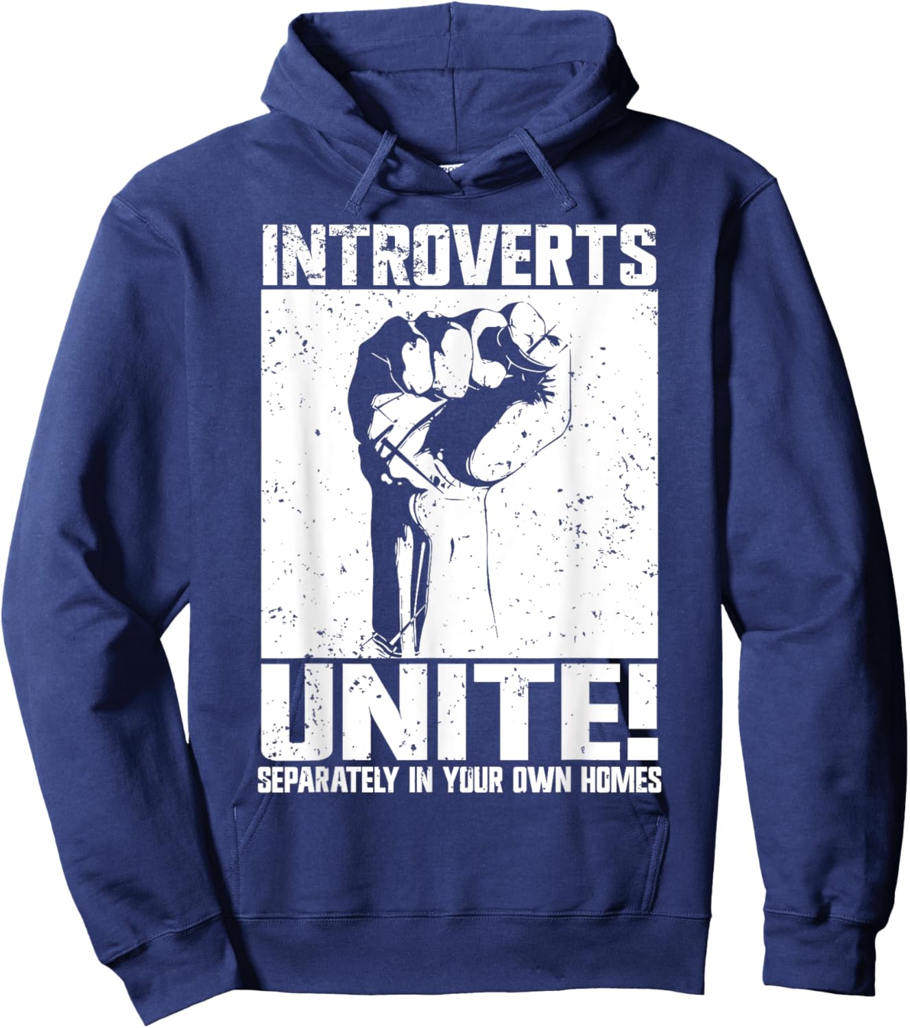 Introverts Unite separately in your own Homes Introvert Hoodie - Hoodie | Navy