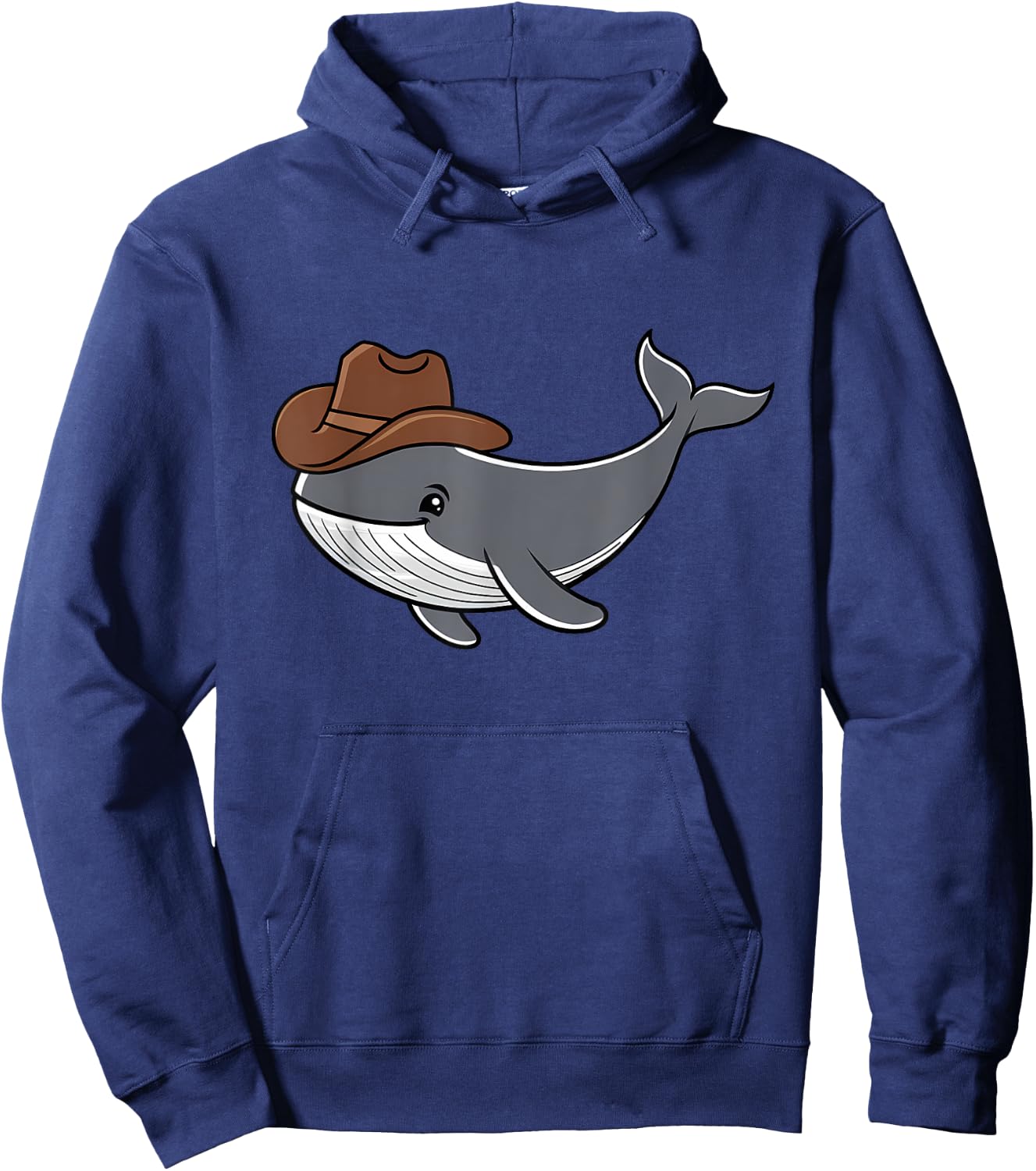 Cowboy Whale Fun Humor Coastal Western Quirky Animal Hoodie - Hoodie | Navy
