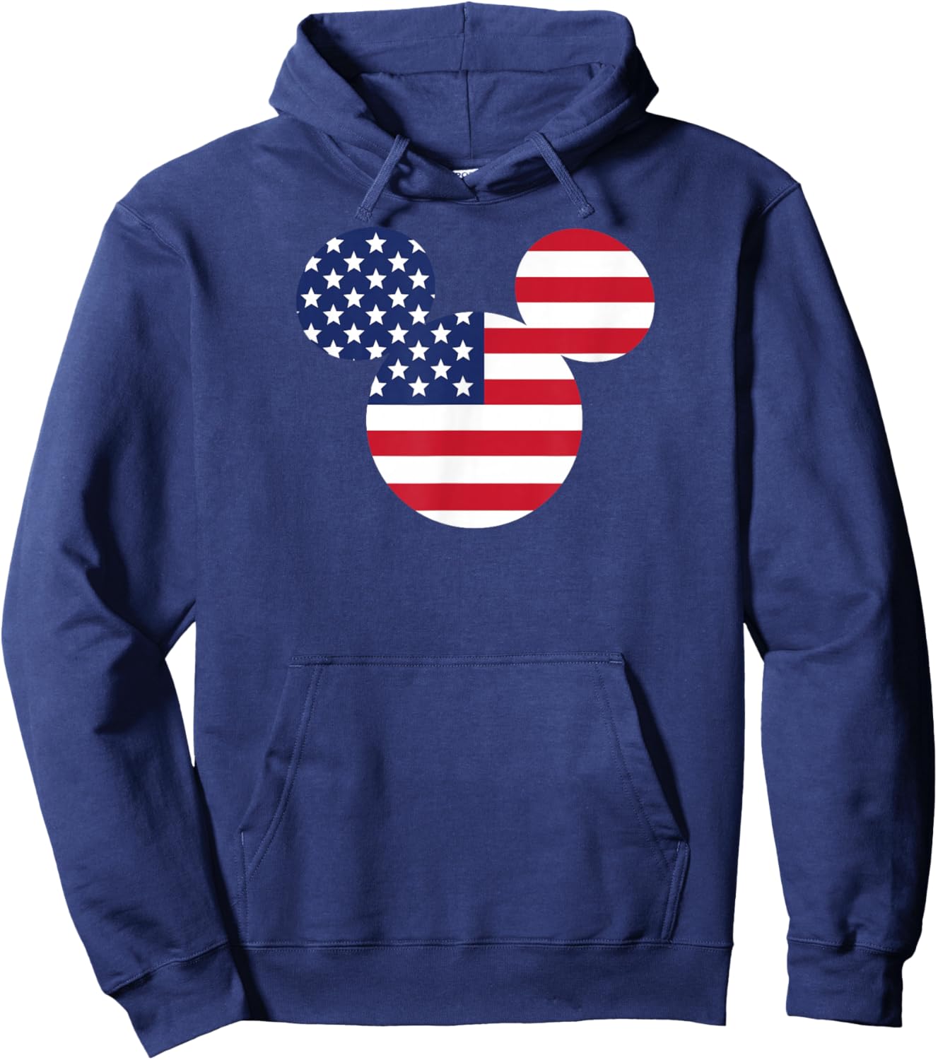 Mickey Mouse - Americana Flag Fill Ear Silhouette Hoodie - Hoodie | Navy