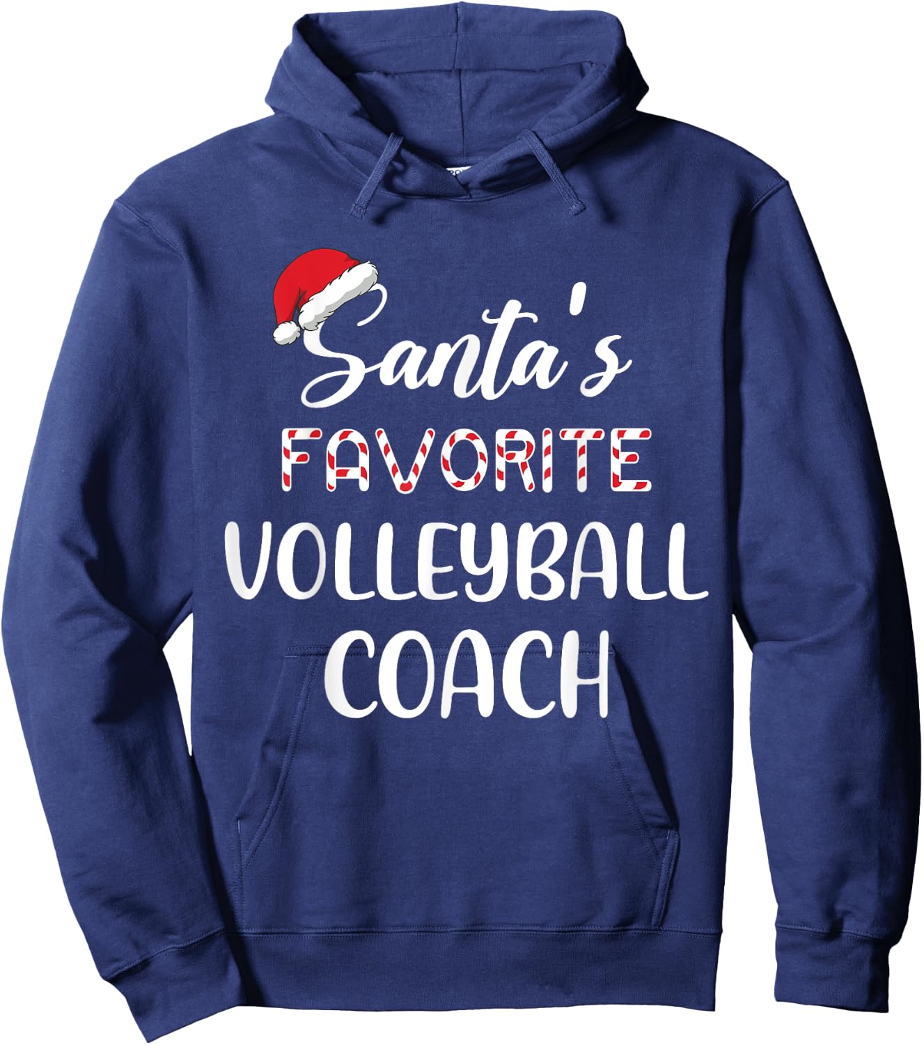 Santa's Favorite Volleyball Coach Pajama Christmas Funny Hoodie - Hoodie | Navy