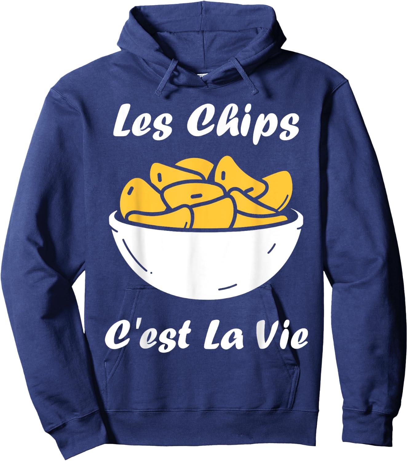 Les chips c'est la vie potato food Humor Chips Hoodie - Hoodie | Navy