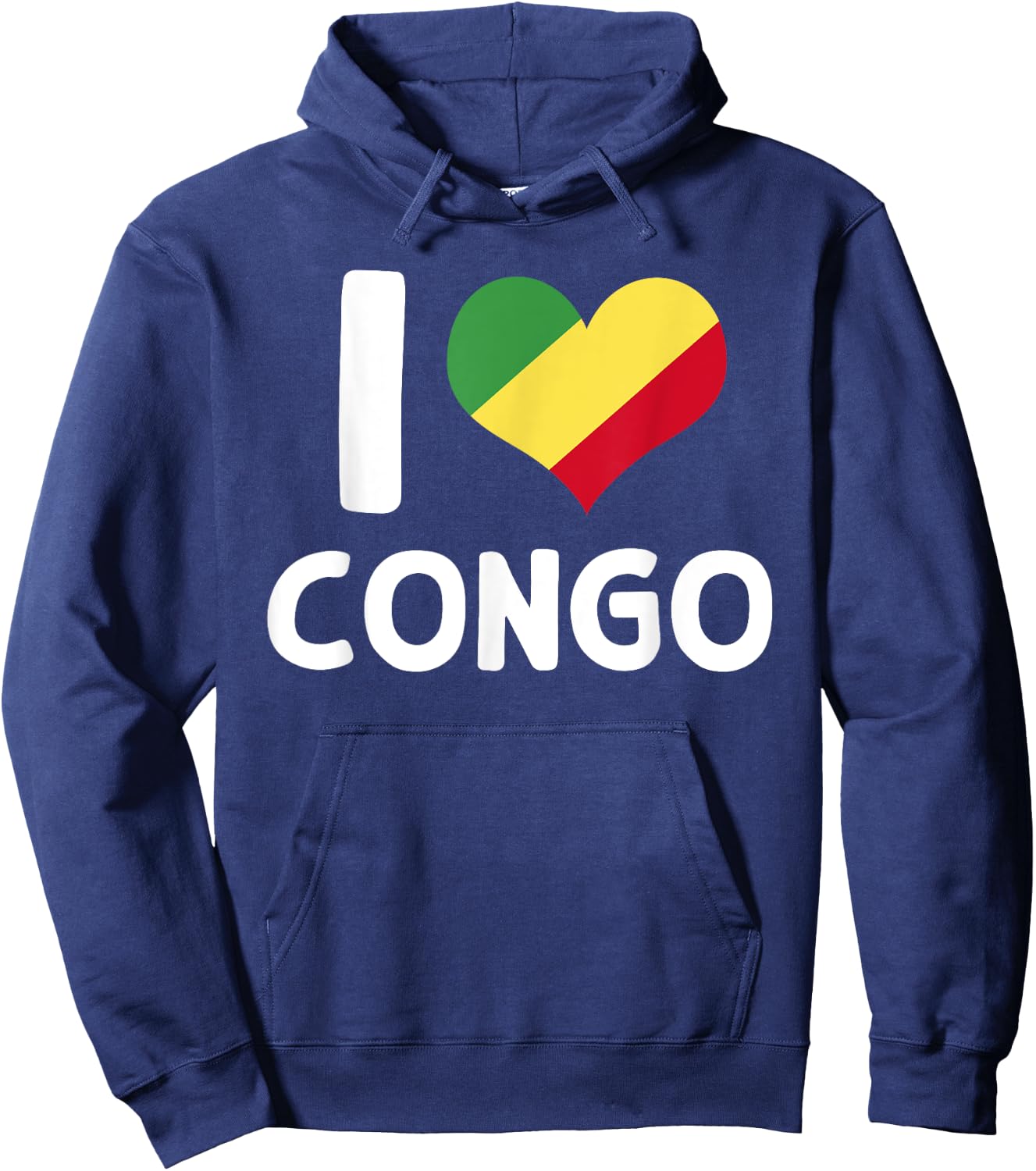 I Love Congo Flag Porter Brazzaville Africa , Black, S Hoodie - Hoodie | Navy