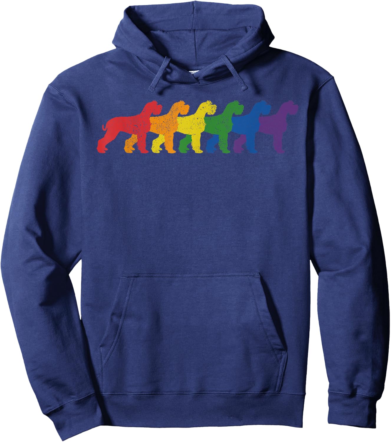 Schnauzer Dog Gay Pride LGBTQ Supporter Rainbow Ally Hoodie - Hoodie | Navy